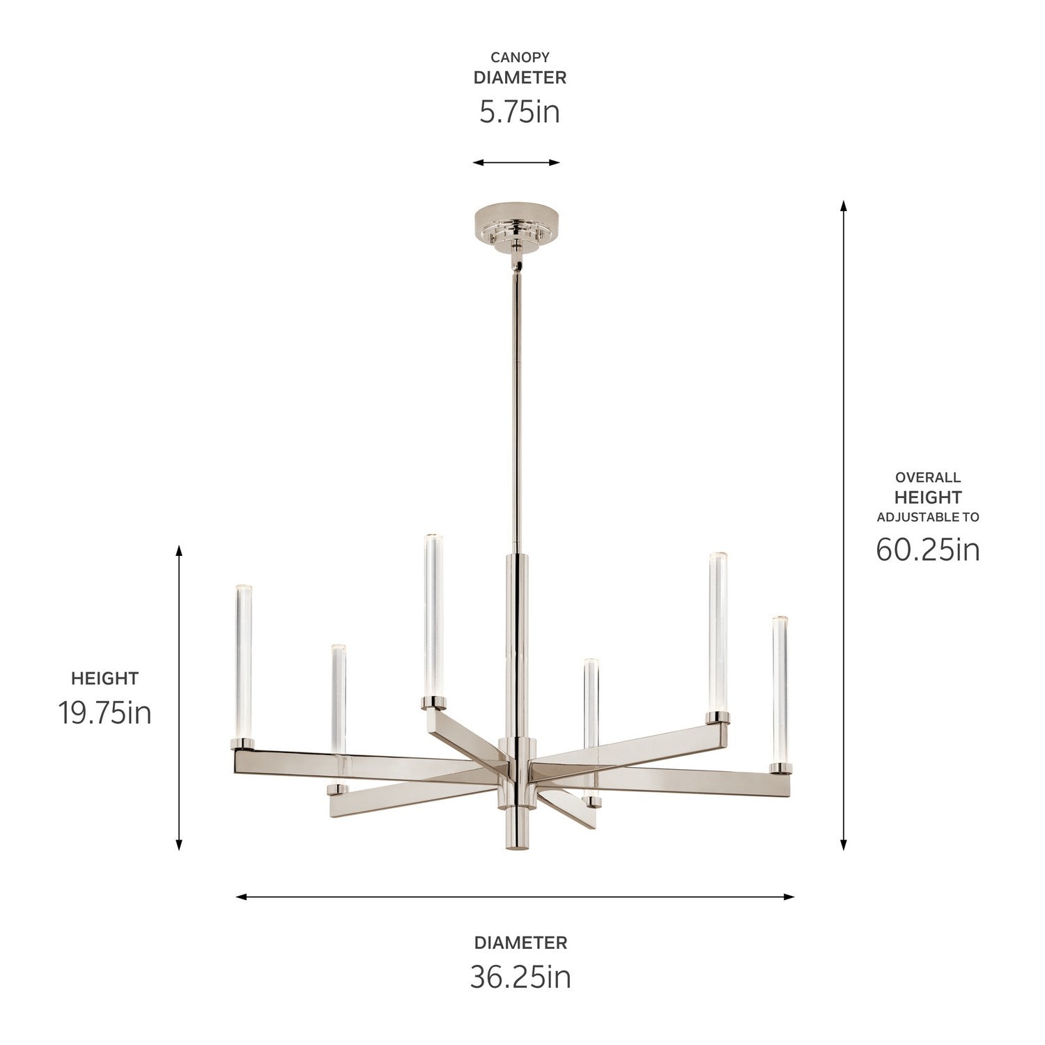 Kichler - 52667PN - LED Chandelier - Sycara - Polished Nickel