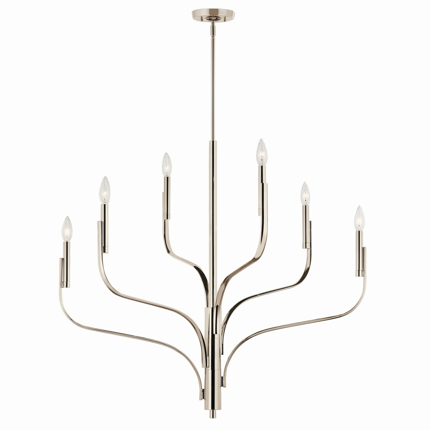 Kichler - 52673PN - Six Light Chandelier - Livadia - Polished Nickel