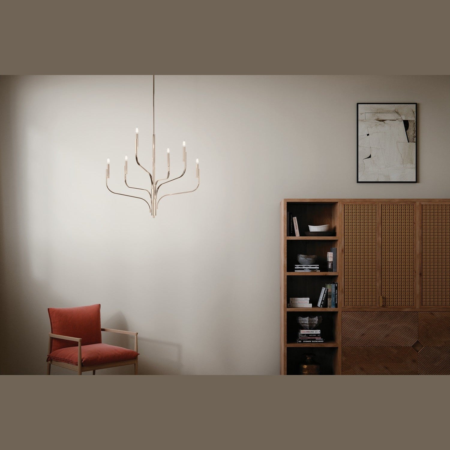 Kichler - 52673PN - Six Light Chandelier - Livadia - Polished Nickel