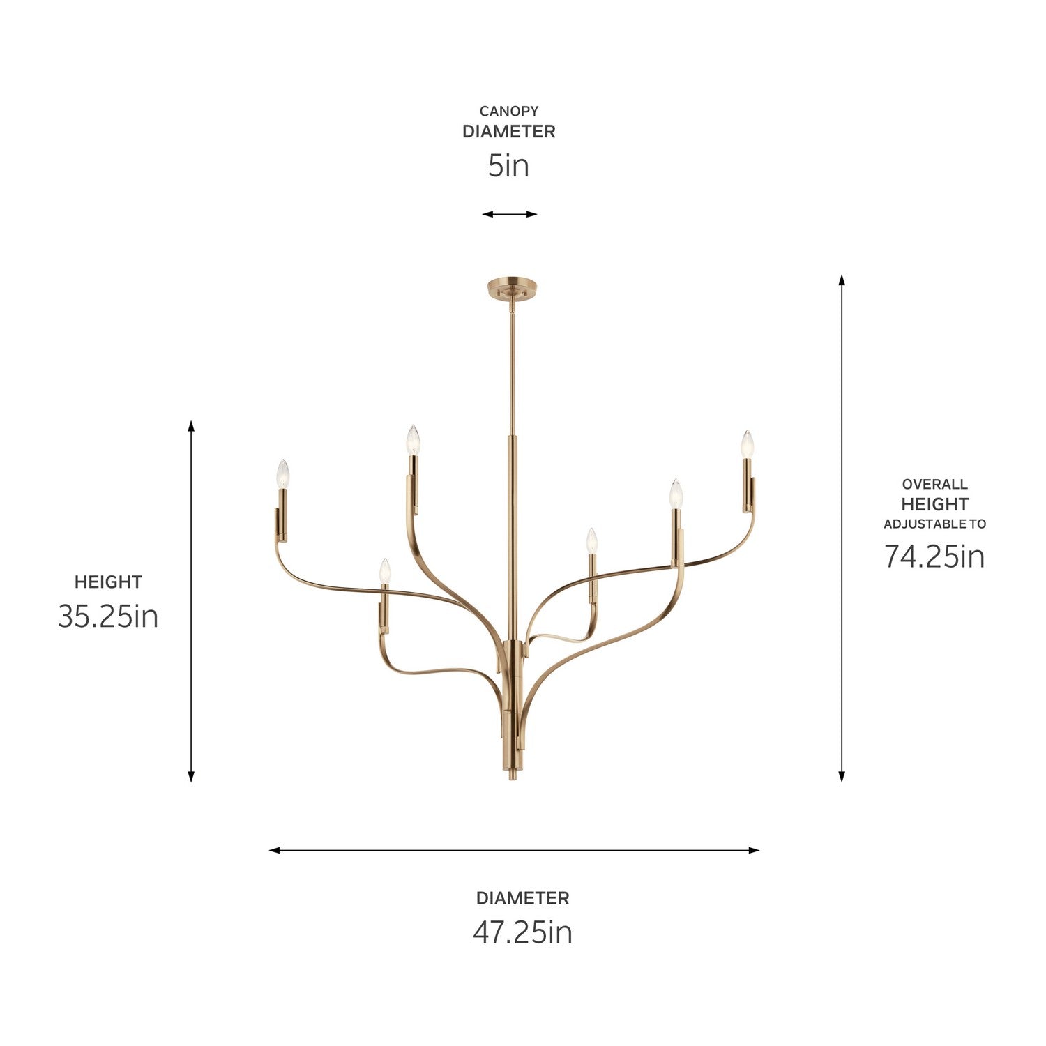Kichler - 52674CPZ - Six Light Chandelier - Livadia - Champagne Bronze
