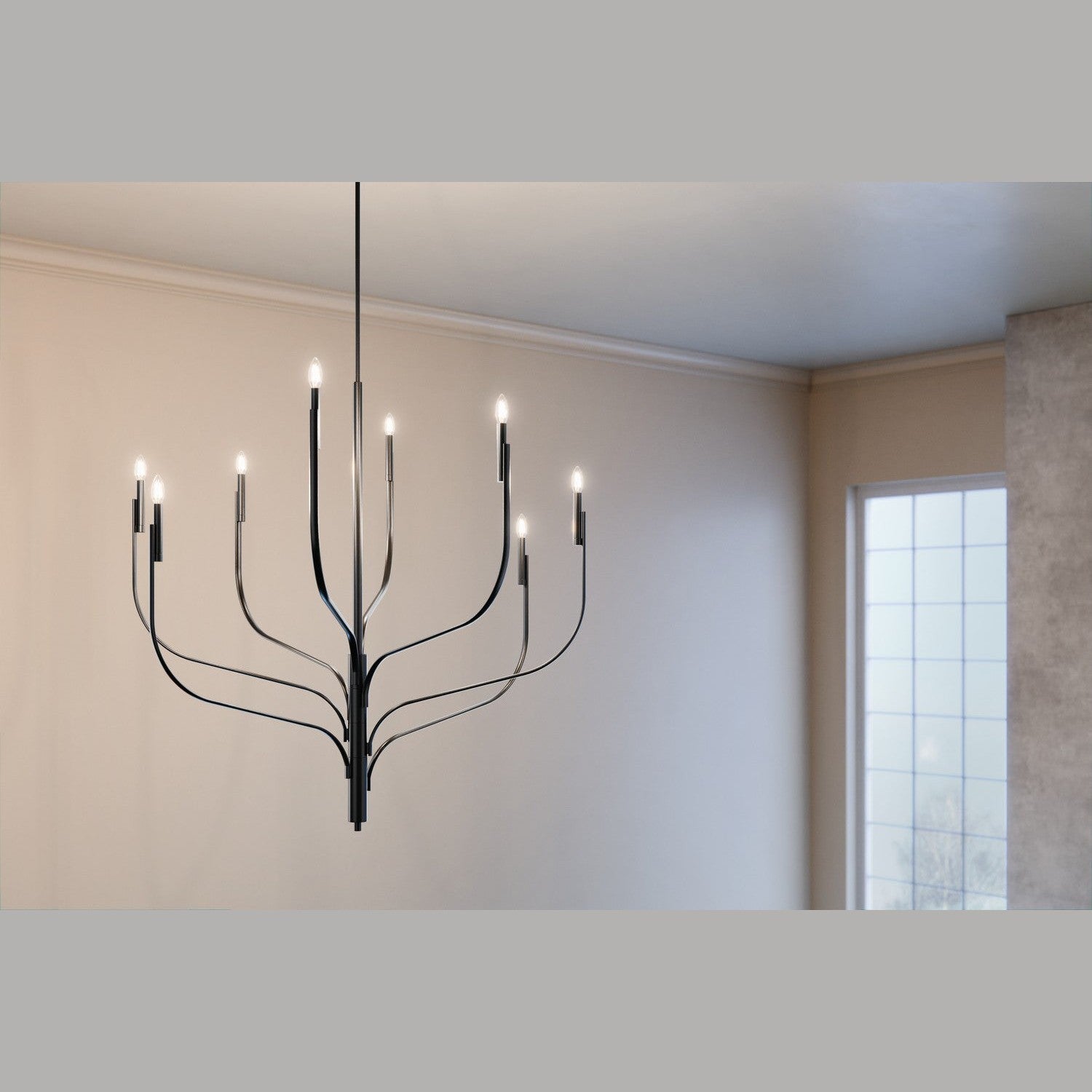 Kichler - 52675BK - Eight Light Chandelier - Livadia - Black