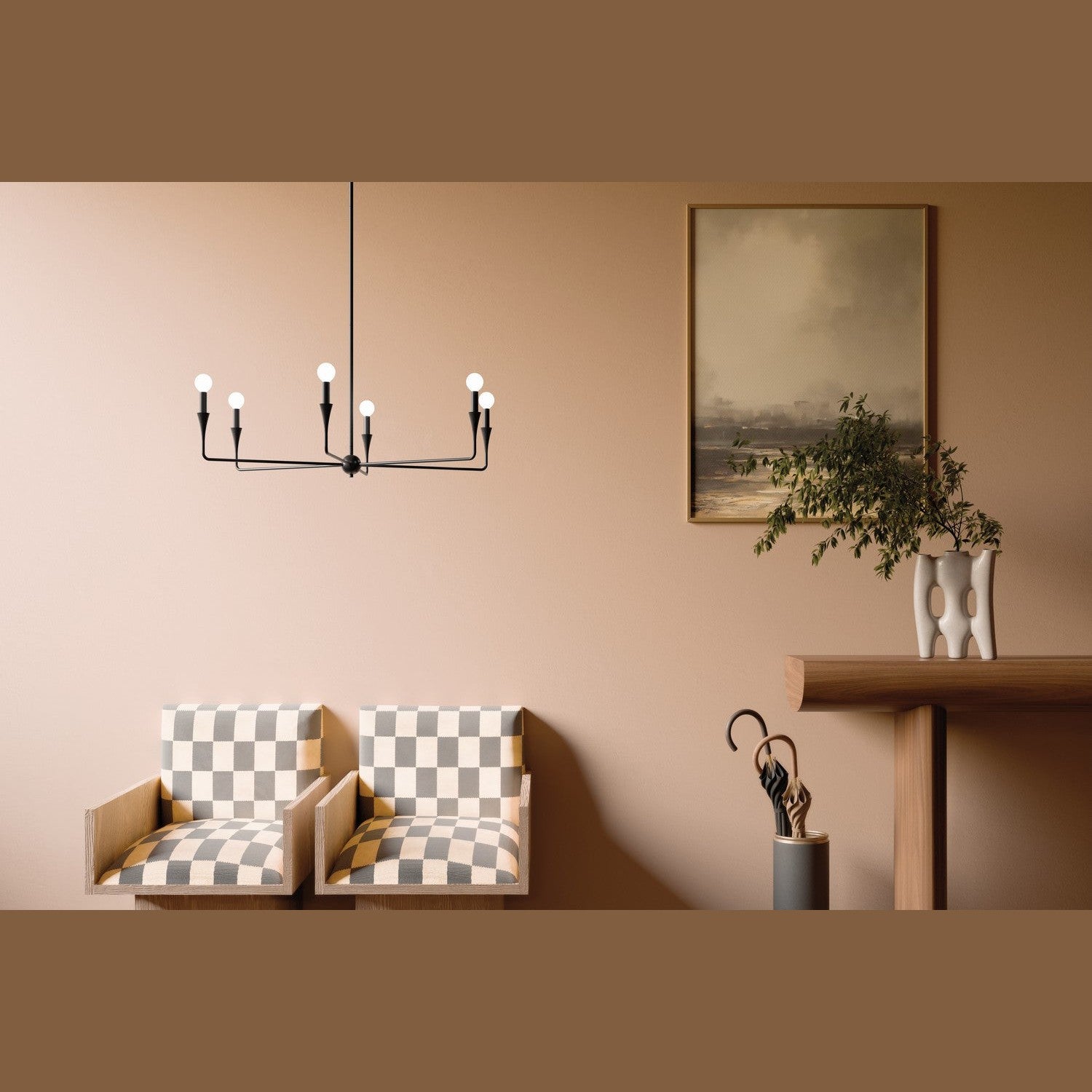 Kichler - 52690BK - Six Light Chandelier - Alvaro - Black