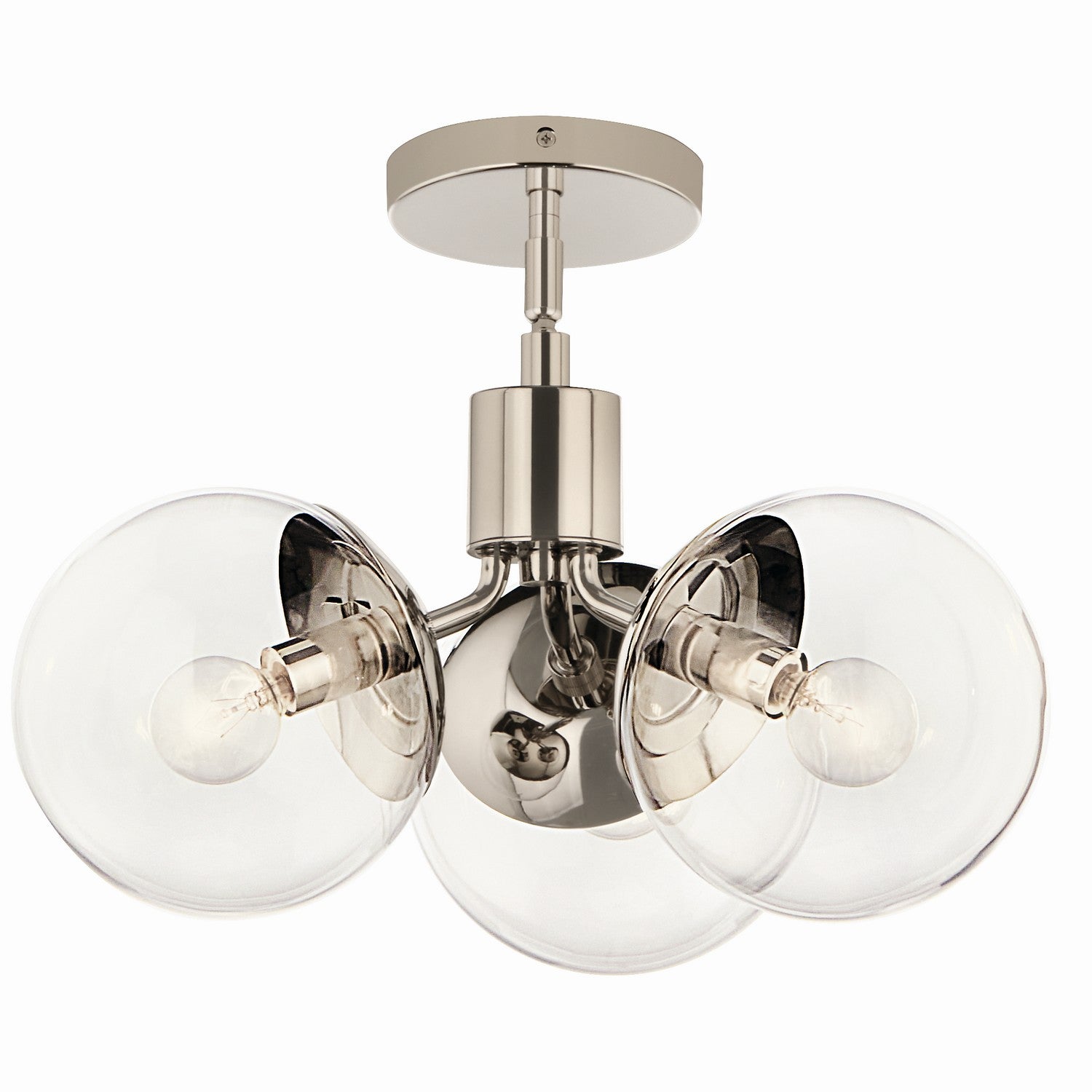 Kichler - 52700PNCLR - Three Light Chandelier/Semi Flush - Silvarious - Polished Nickel