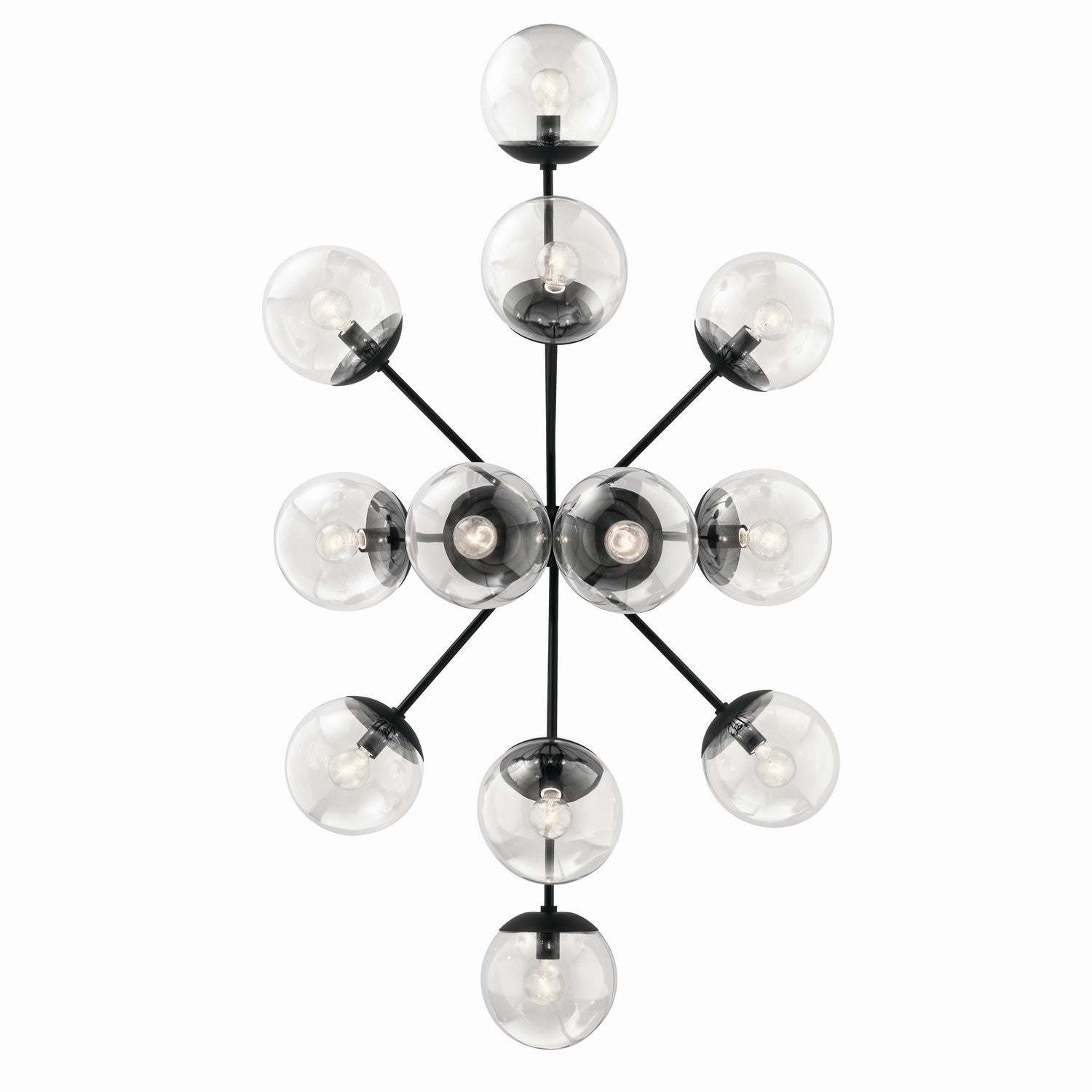 Kichler - 52703BKCLR - 12 Light Linear Chandelier Convertible - Silvarious - Black