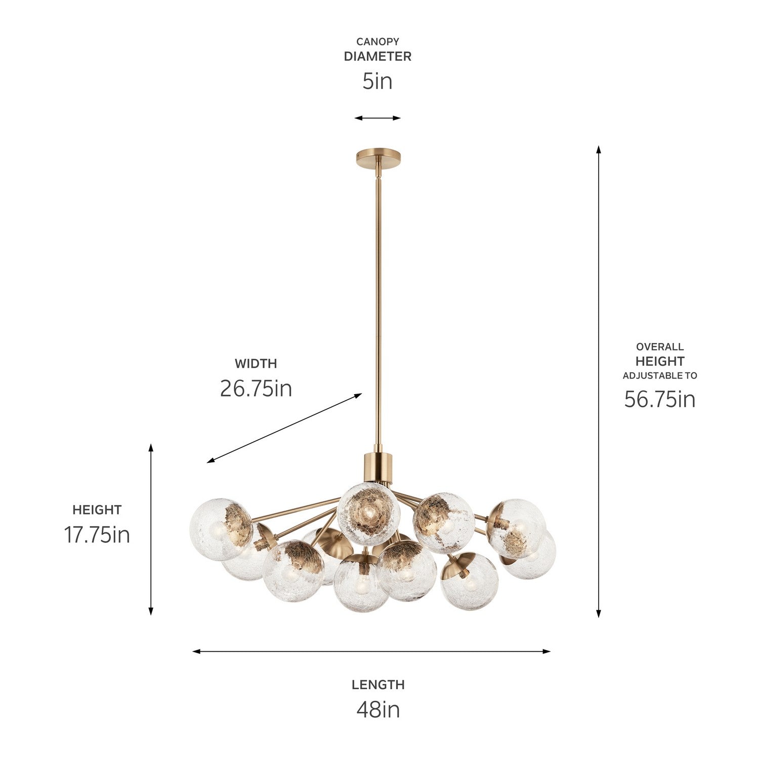 Kichler - 52703CPZ - 12 Light Linear Chandelier Convertible - Silvarious - Champagne Bronze