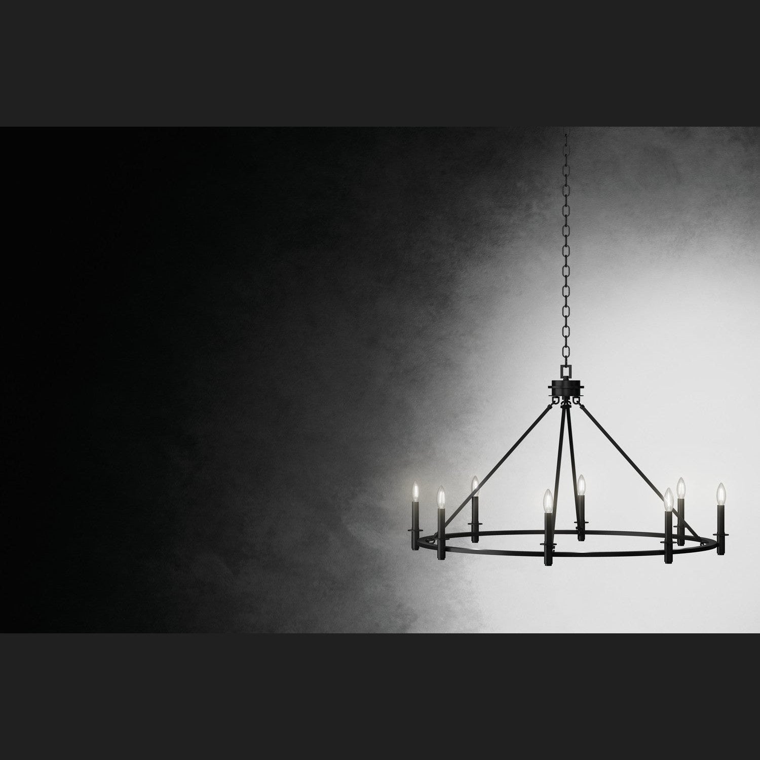 Kichler - 52706BK - Eight Light Chandelier - Carrick - Black