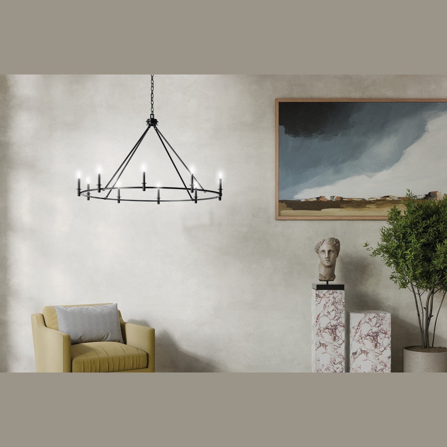 Kichler - 52707BK - Ten Light Chandelier - Carrick - Black
