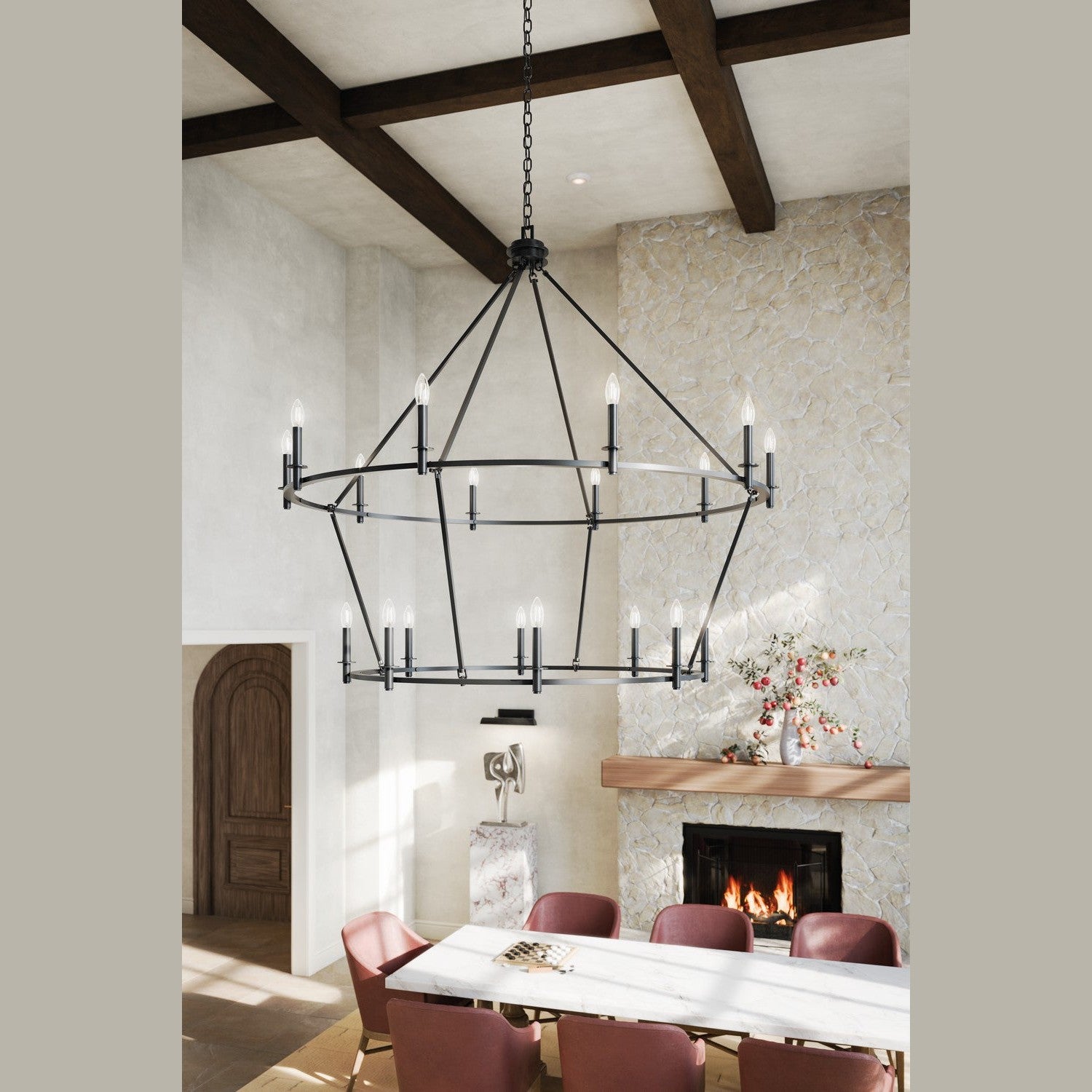 Kichler - 52708BK - 18 Light Chandelier - Carrick - Black
