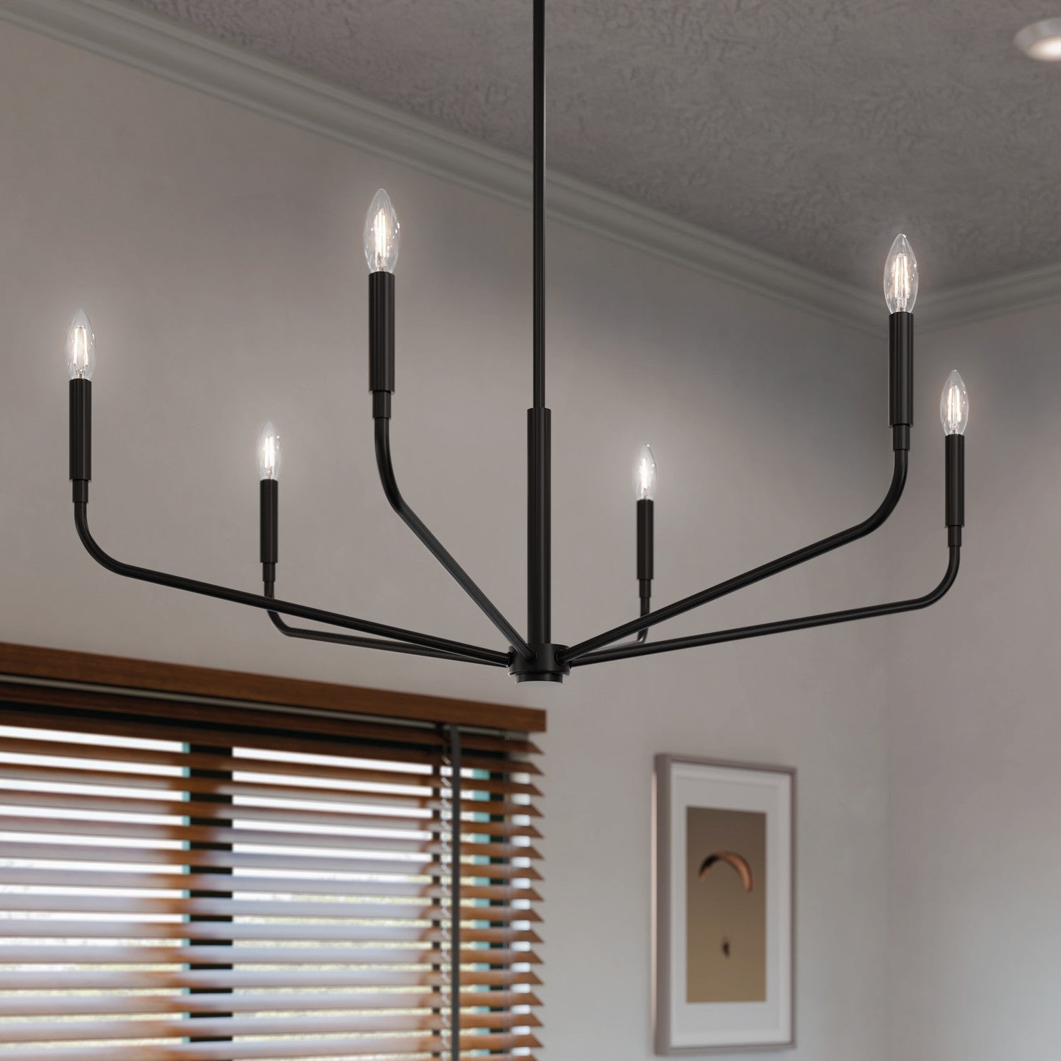 Kichler - 52719BK - Six Light Chandelier - Madden - Black