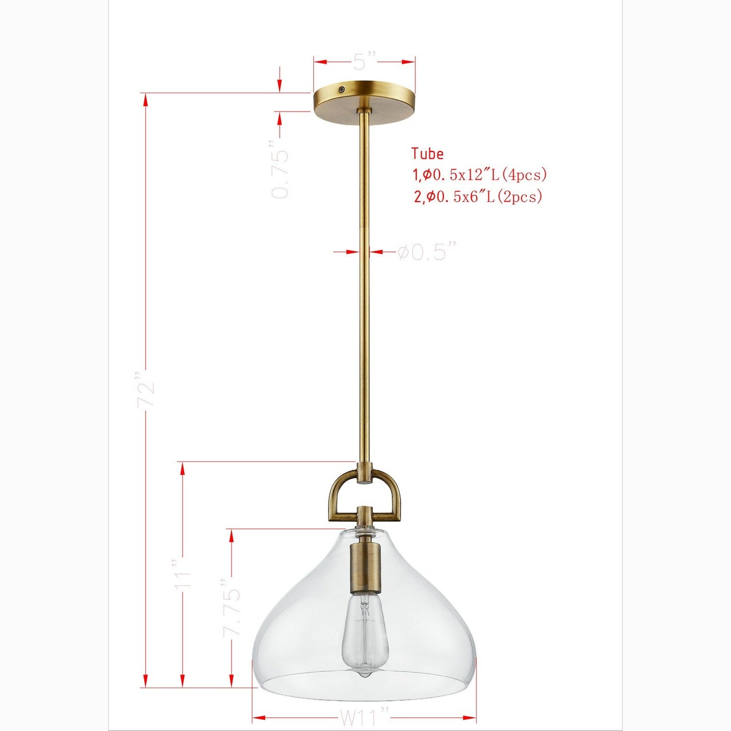 Forty West - 10313 - One Light Pendant - Blake - Gold