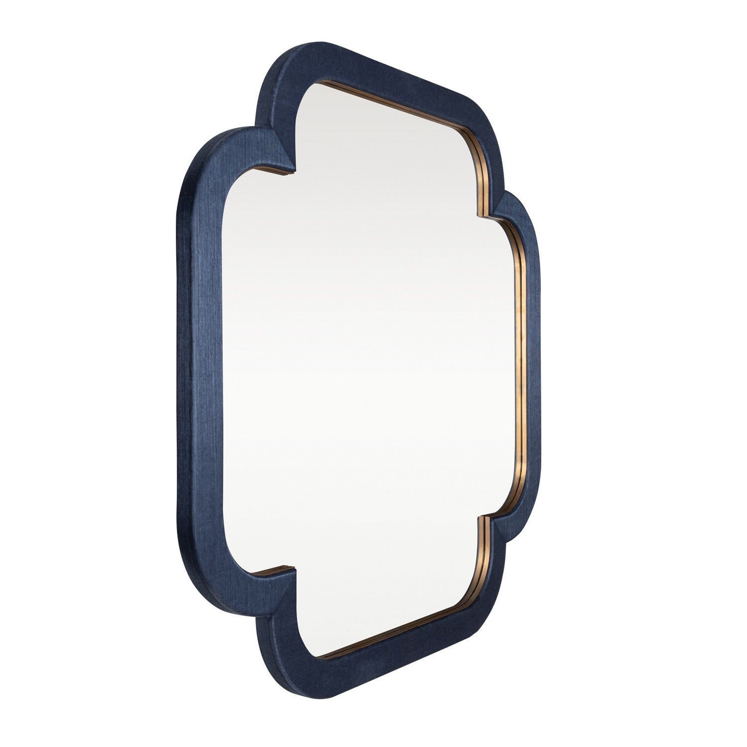 Varaluz - 455MI50A - Wall Mirror - Swiss - Dark Blue Grasscloth/Weathered Brass