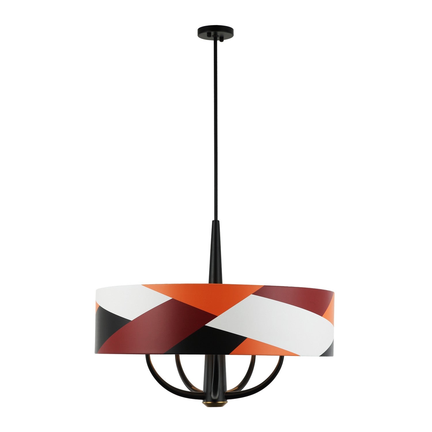 Varaluz - 501P05BLSB - Five Light Pendant - Patchwork - Black/Satin Brass/Patchwork