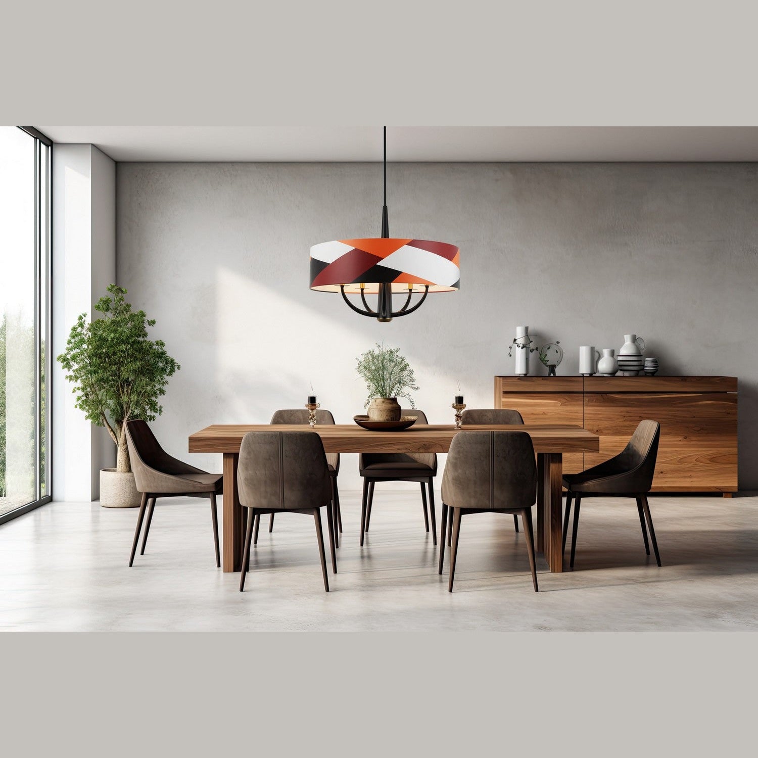 Varaluz - 501P05BLSB - Five Light Pendant - Patchwork - Black/Satin Brass/Patchwork