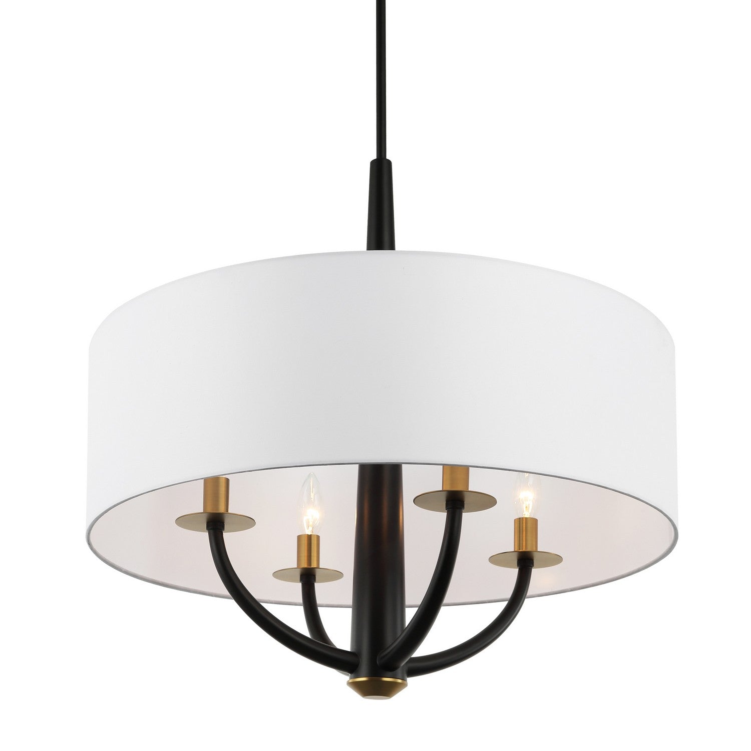 Varaluz - 503P04BLSB - Four Light Pendant - Patchwork - Black/Satin Brass