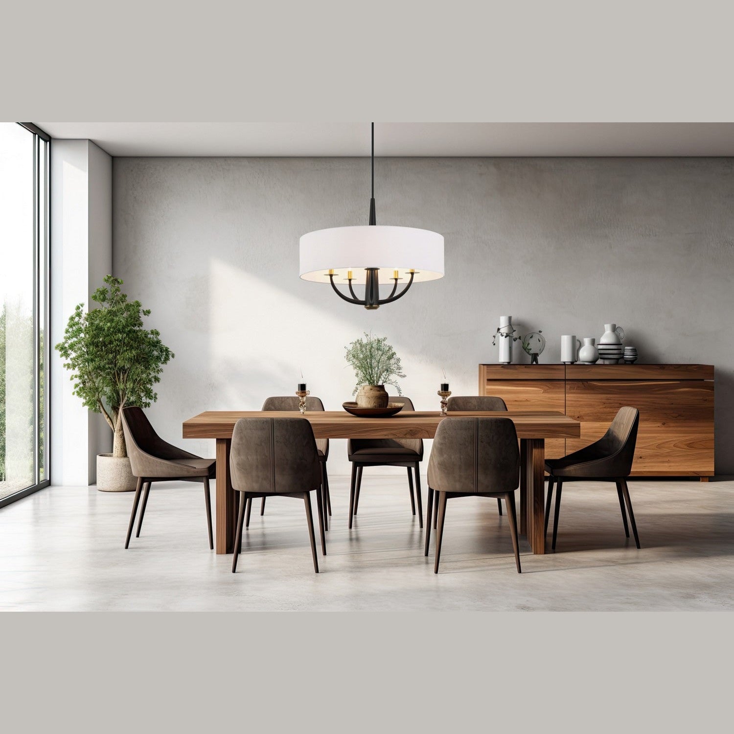 Varaluz - 503P05BLSB - Five Light Pendant - Patchwork - Black/Satin Brass