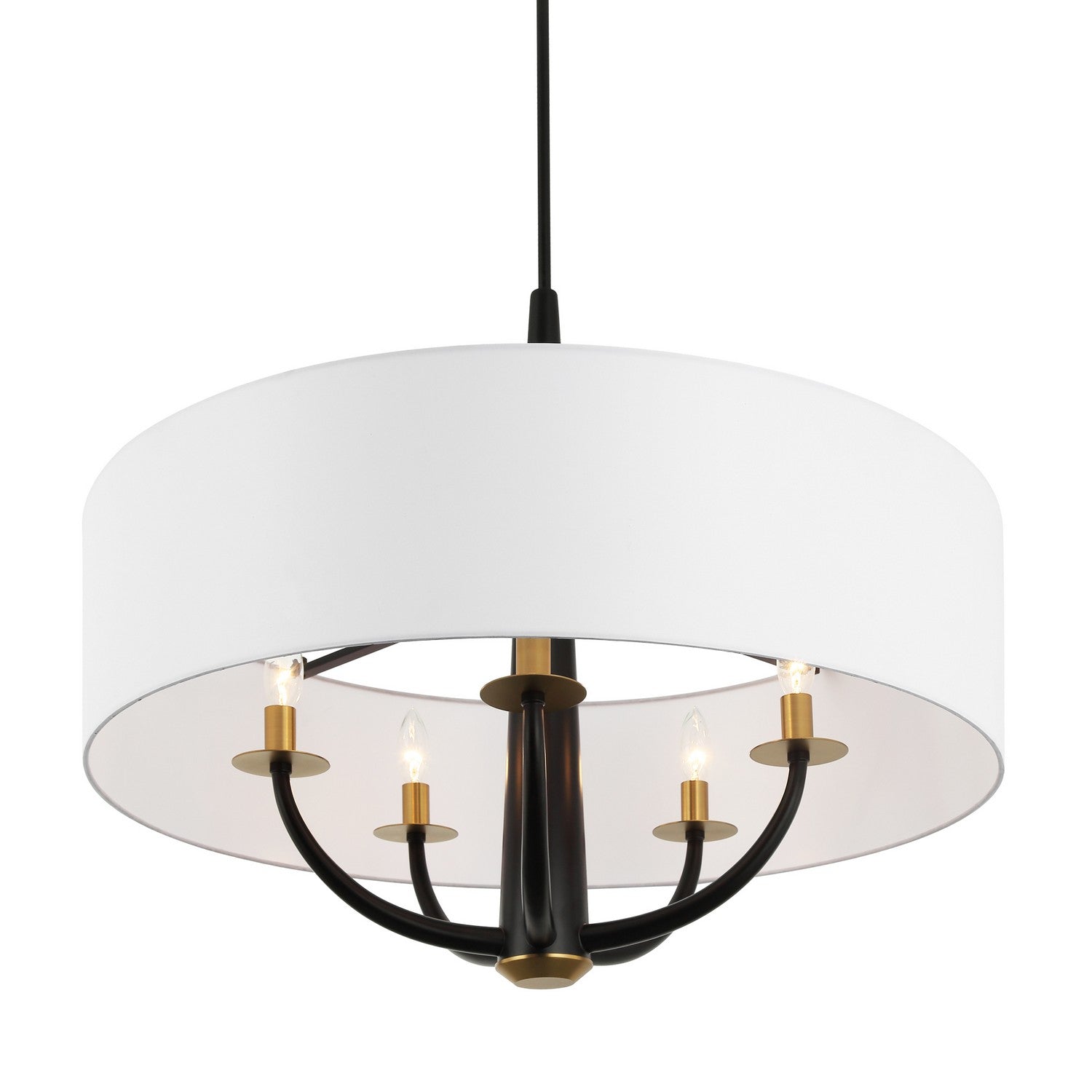 Varaluz - 503P05BLSB - Five Light Pendant - Patchwork - Black/Satin Brass