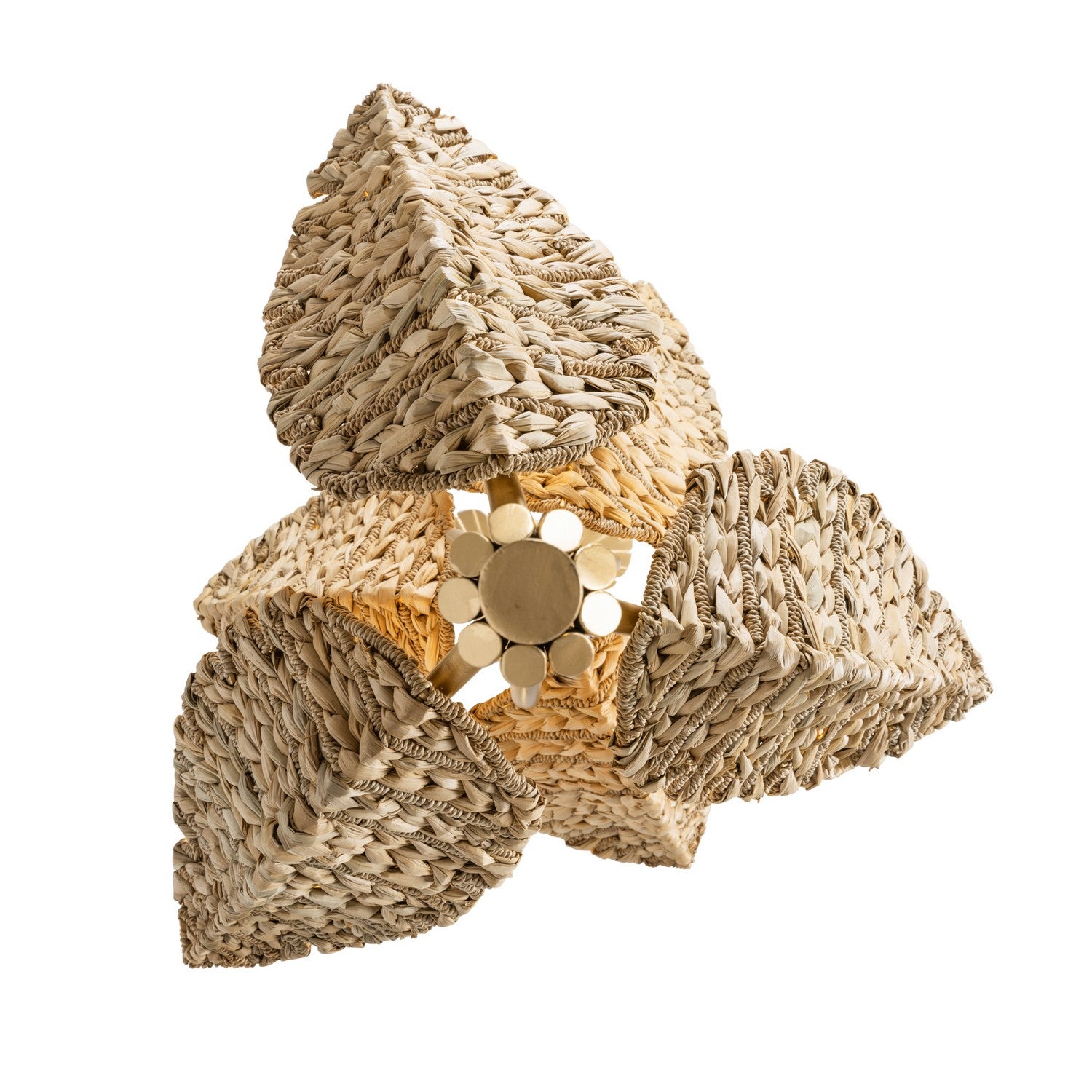 Varaluz - 901C06FGN - Six Light Chandelier - Banana Leaf - French Gold/Natural Seagrass