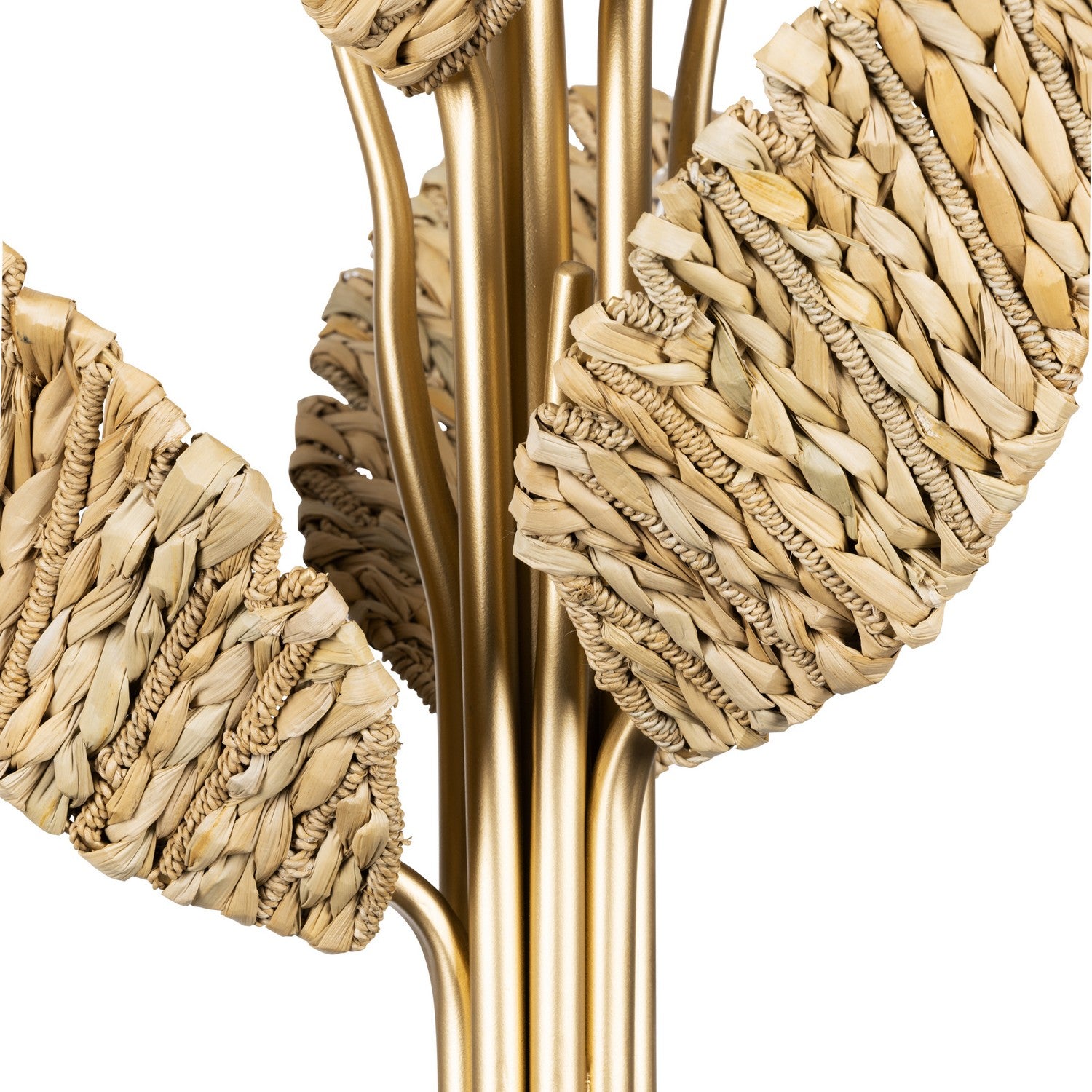 Varaluz - 901C06FGN - Six Light Chandelier - Banana Leaf - French Gold/Natural Seagrass