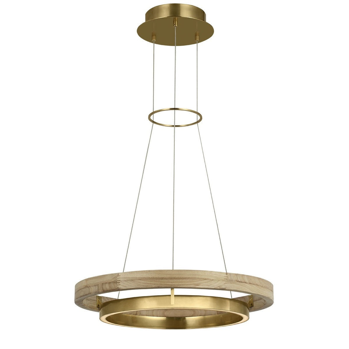 Visual Comfort Modern - 700GRC24HABNO-LED930 - LED Chandelier - Grace - Hand Rubbed Antique Brass/Natural Oak