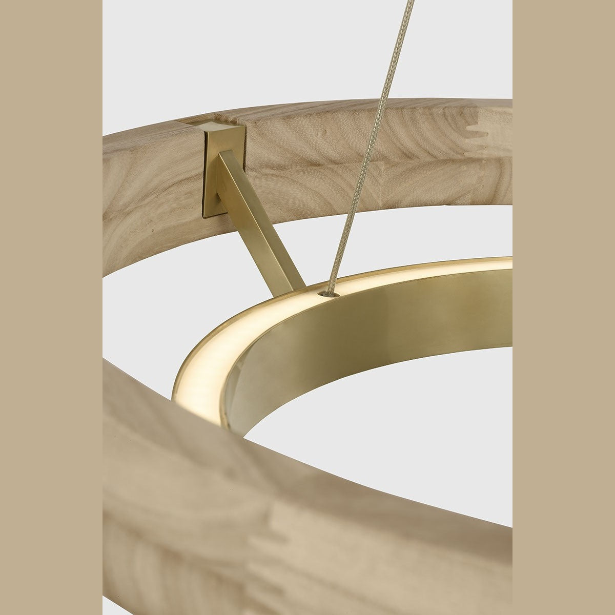Visual Comfort Modern - 700GRC24HABNO-LED930 - LED Chandelier - Grace - Hand Rubbed Antique Brass/Natural Oak