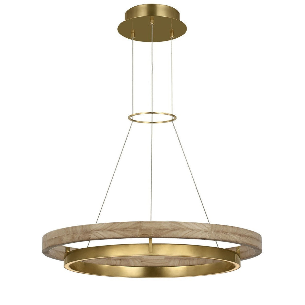Visual Comfort Modern - 700GRC30HABNO-LED930 - LED Chandelier - Grace - Hand Rubbed Antique Brass/Natural Oak