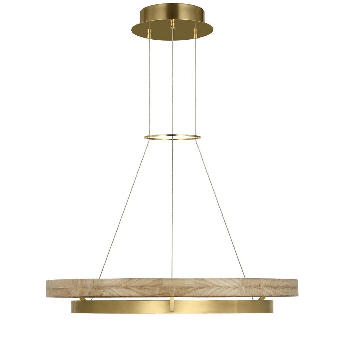 Visual Comfort Modern - 700GRC30HABNO-LED930 - LED Chandelier - Grace - Hand Rubbed Antique Brass/Natural Oak