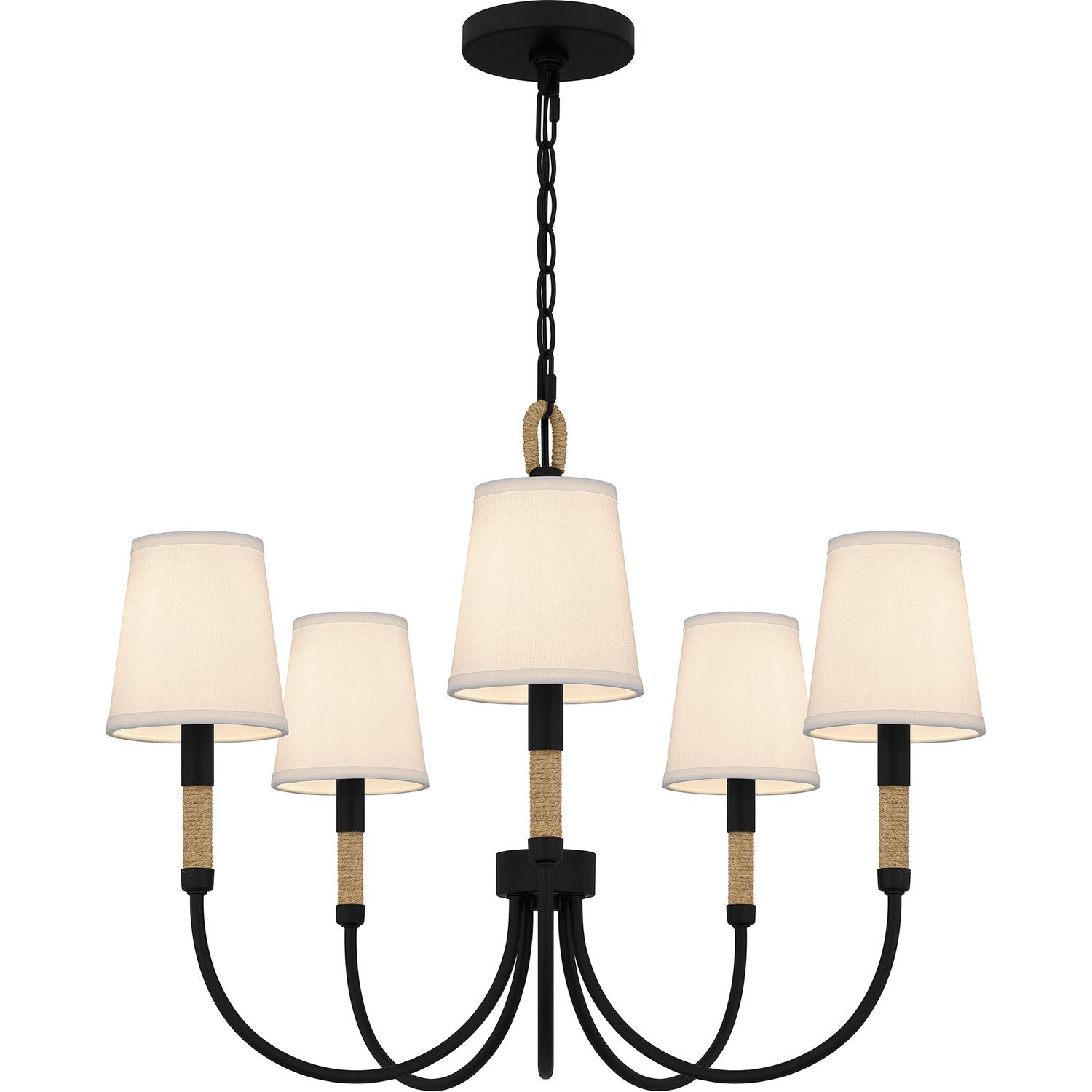 Quoizel - BYL5025MBK - Five Light Chandelier - Bayside - Matte Black