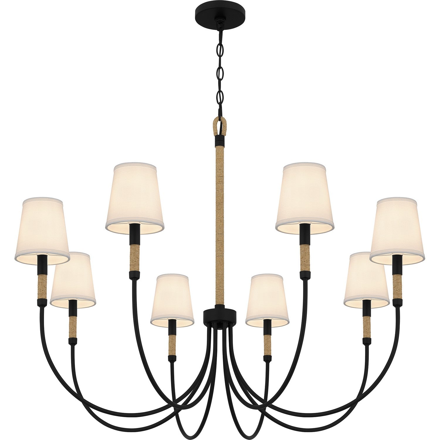 Quoizel - BYL5039MBK - Eight Light Chandelier - Bayside - Matte Black