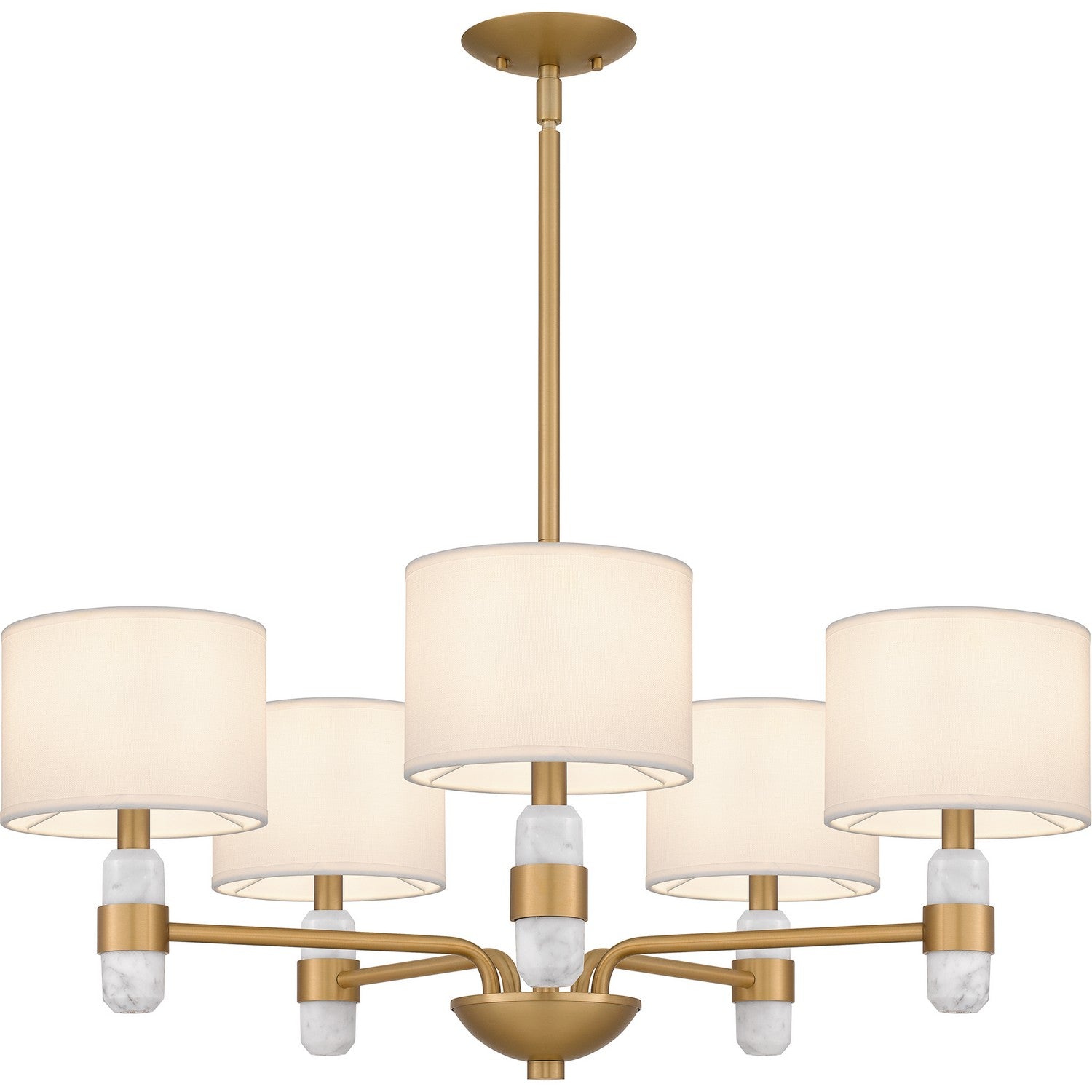 Quoizel - KMB5030BWS - Five Light Chandelier - Kimberly - Brushed Weathered Brass