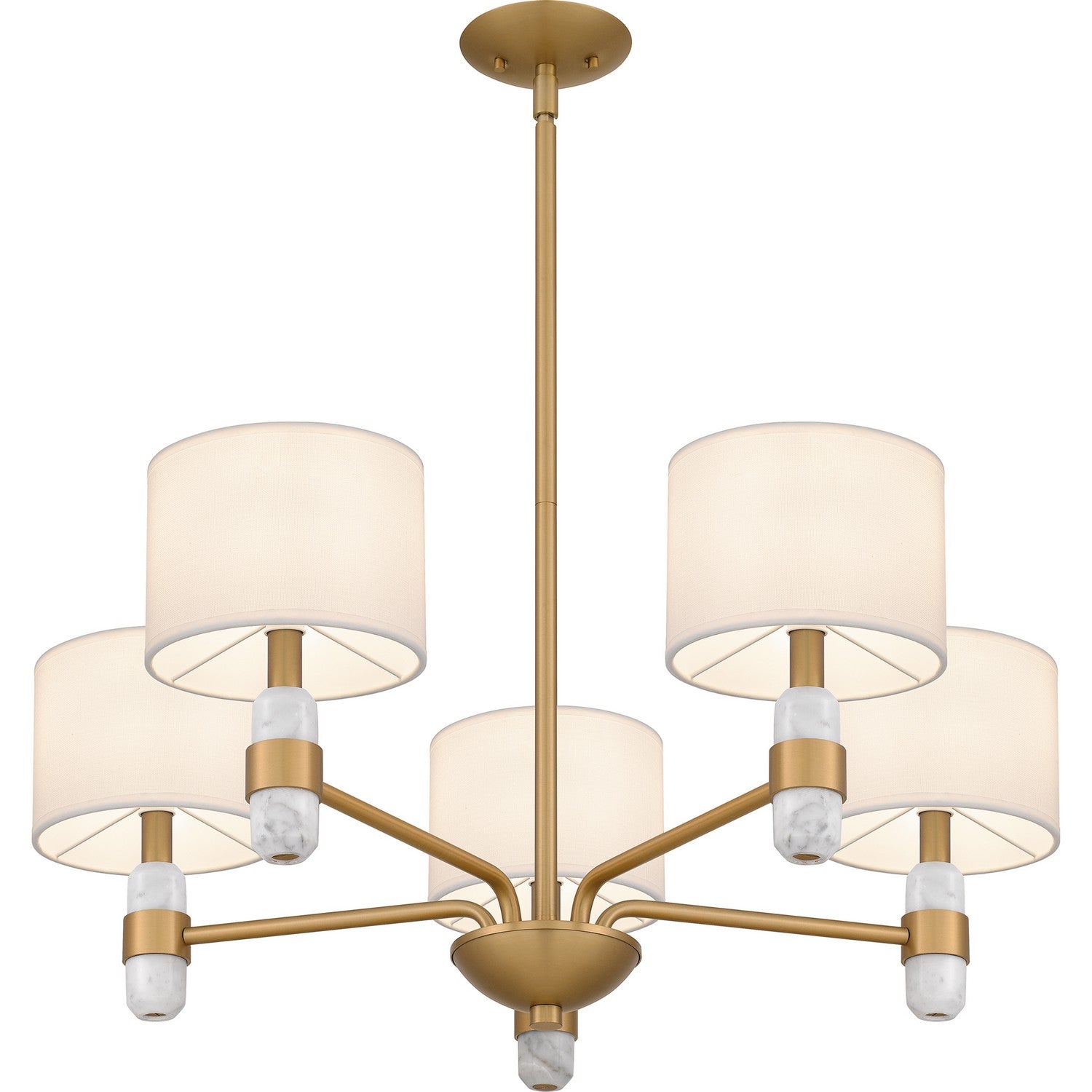 Quoizel - KMB5030BWS - Five Light Chandelier - Kimberly - Brushed Weathered Brass