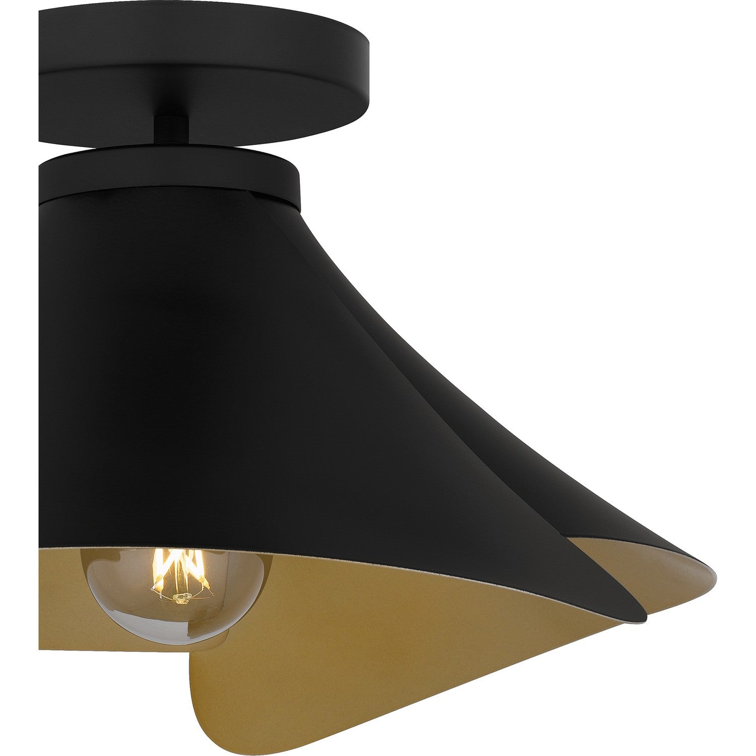 Quoizel - QSF6747MBK - One Light Semi Flush Mount - Quoizel Semi-Flush Mount - Matte Black