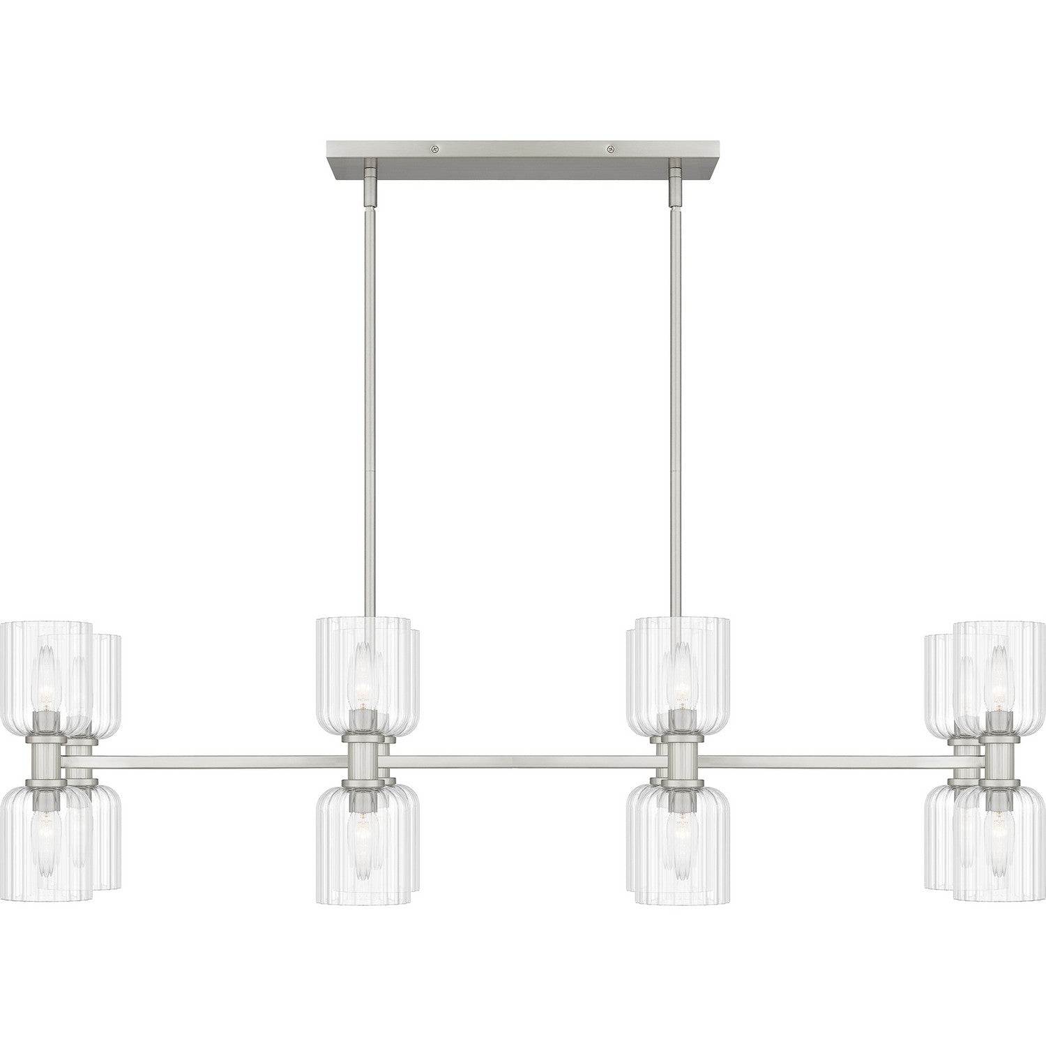 Quoizel - RMD846BN - Eight Light Linear Chandelier - Ramada - Brushed Nickel