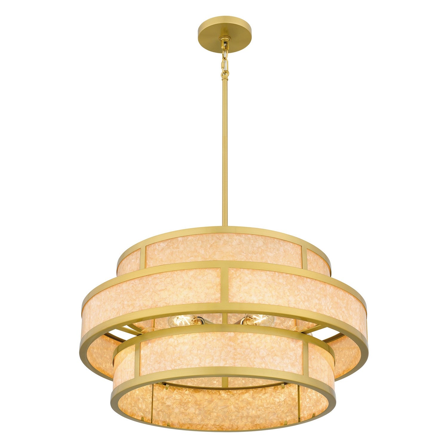 Quoizel - STO2824BRG - Six Light Pendant - Stoneland - Brushed Gold
