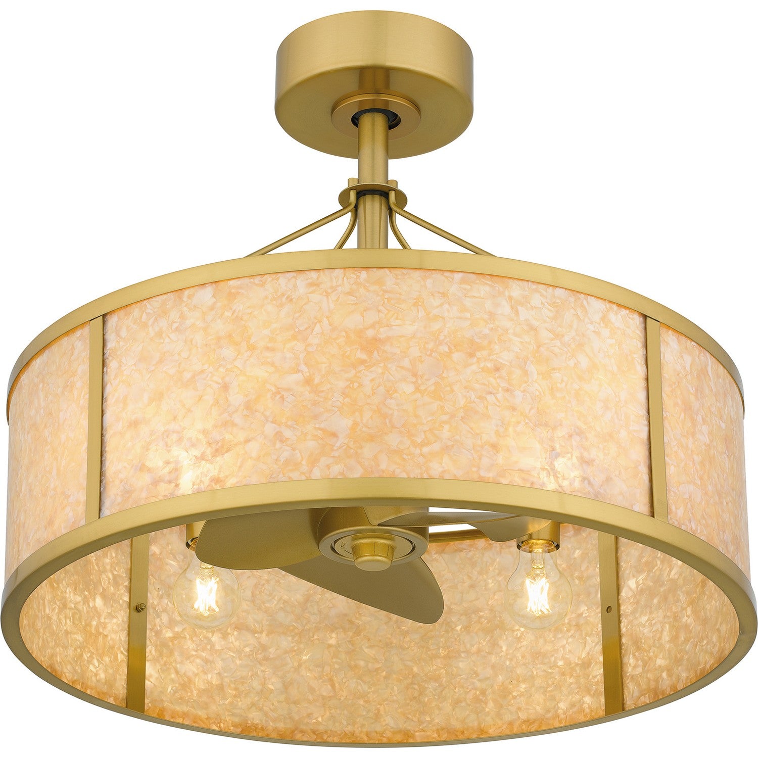 Quoizel - STO3124BRG - Four Light Fandelier - Stoneland - Brushed Gold