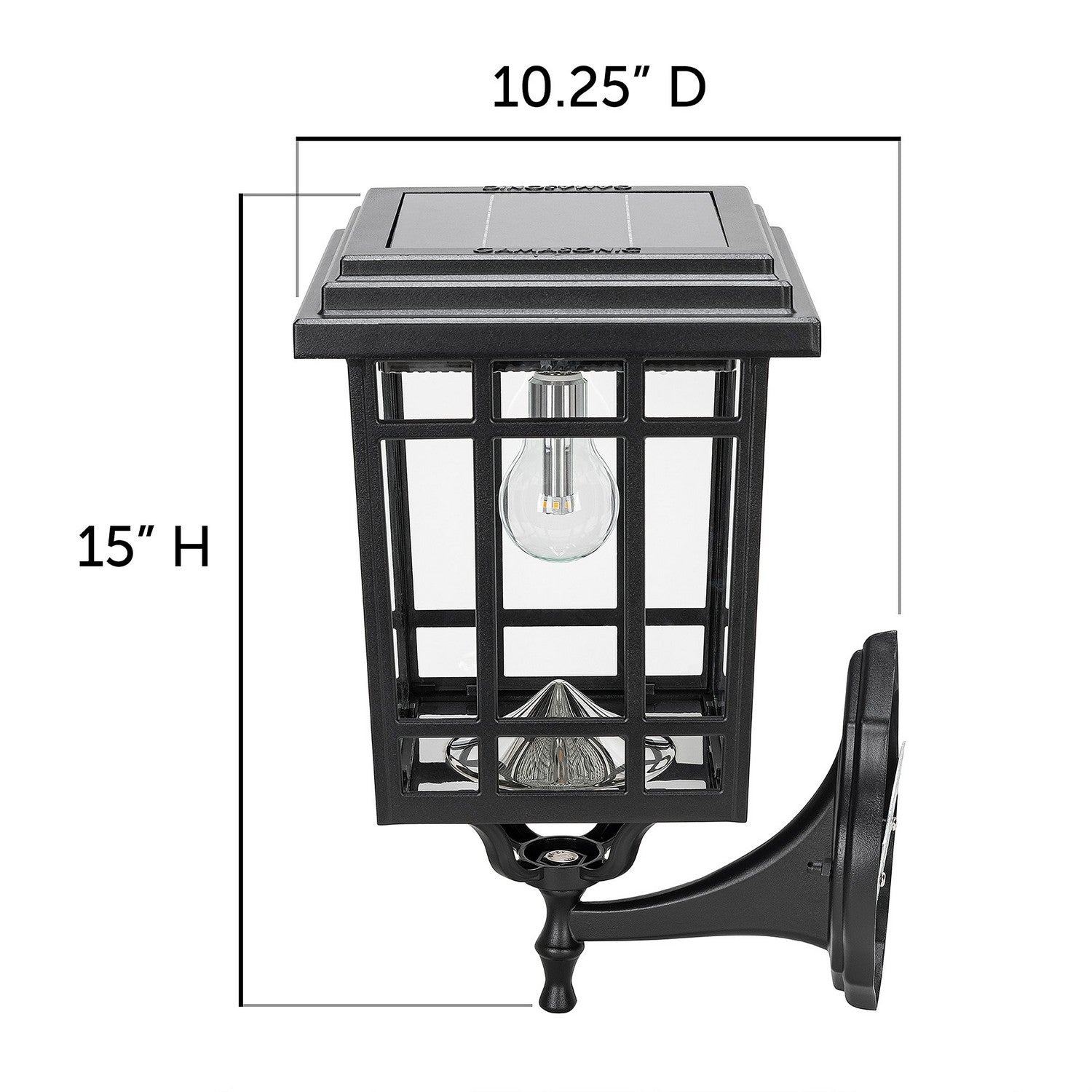 Gama Sonic - 115B50033 - Bulb Solar Light - Wall/Pier - Black