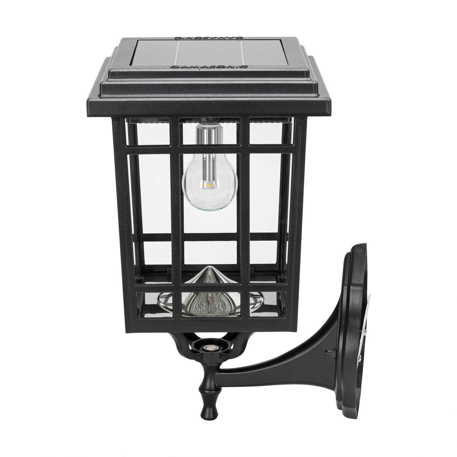 Gama Sonic - 115B50033 - Bulb Solar Light - Wall/Pier - Black