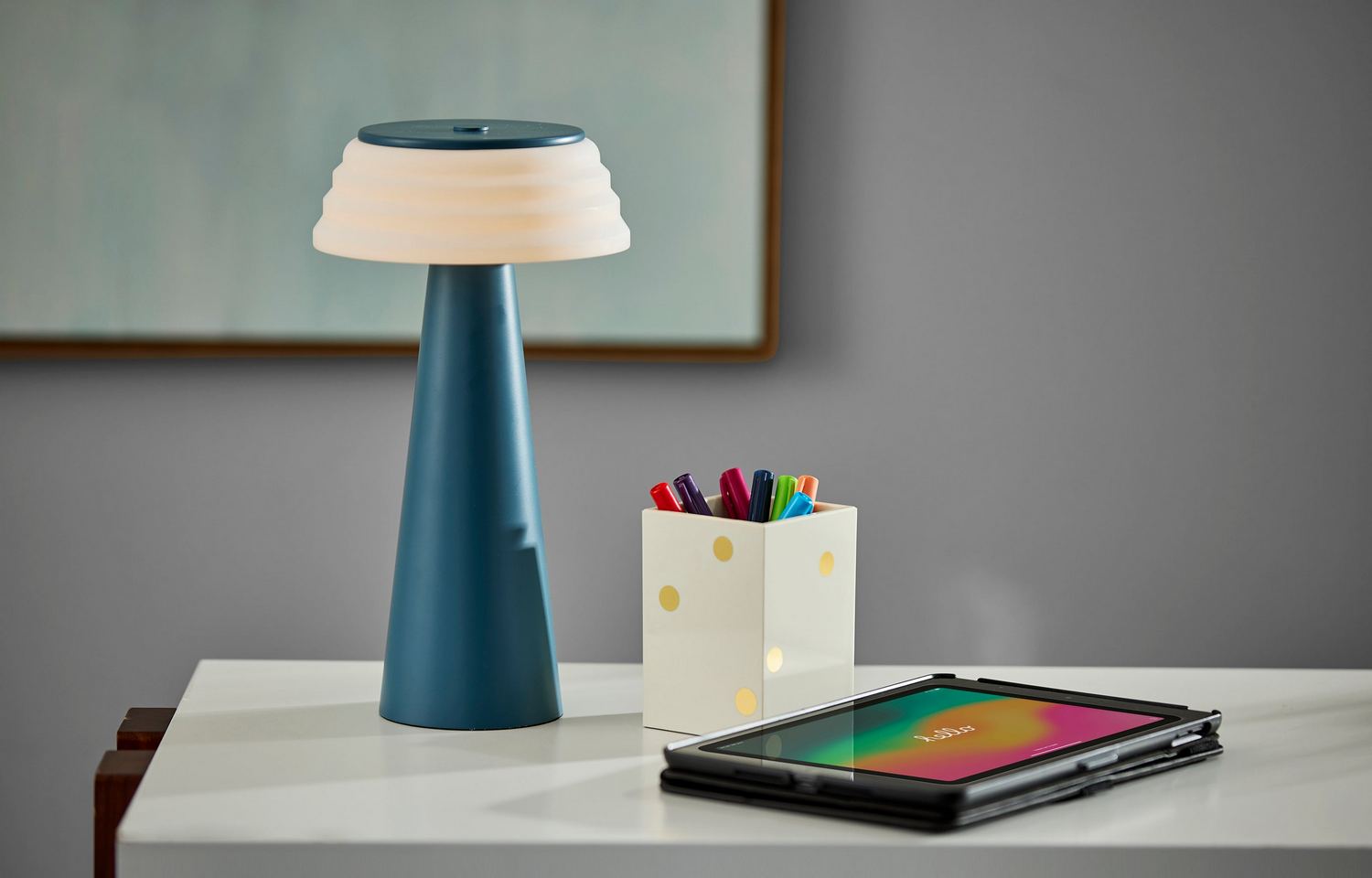Adesso Home - 3112-07 - LED Table Lamp - Jacky - Dusty Blue