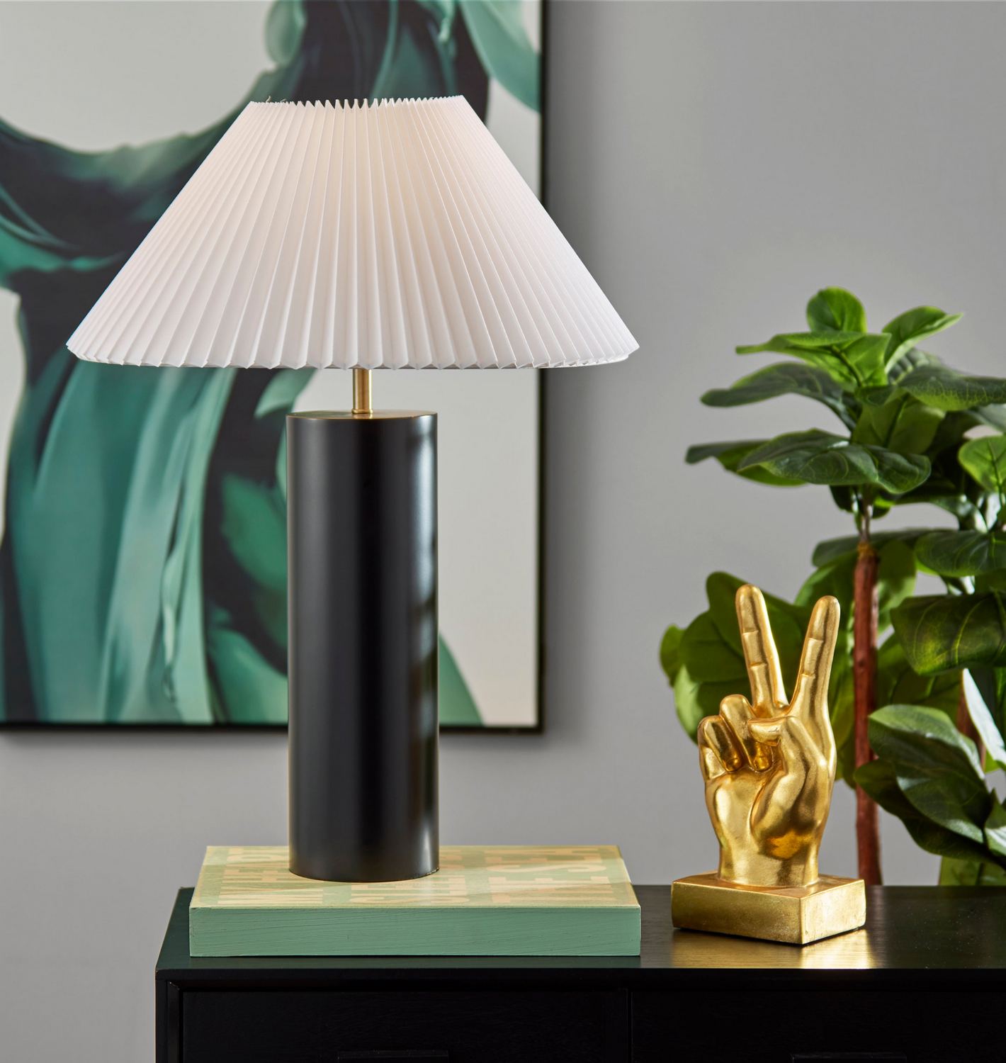 Adesso Home - 1641-01 - Table Lamp - Marta - Black Wood