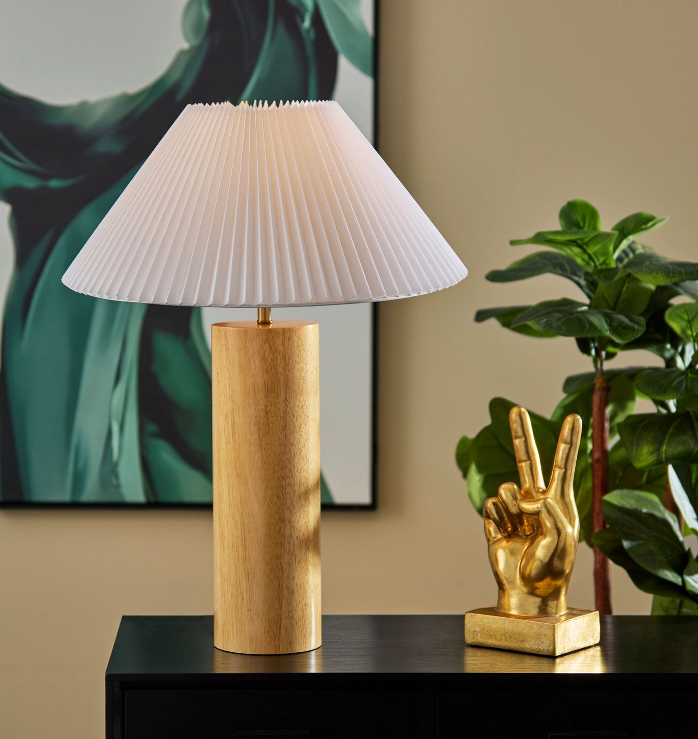 Adesso Home - 1641-12 - Table Lamp - Marta - Natural Wood