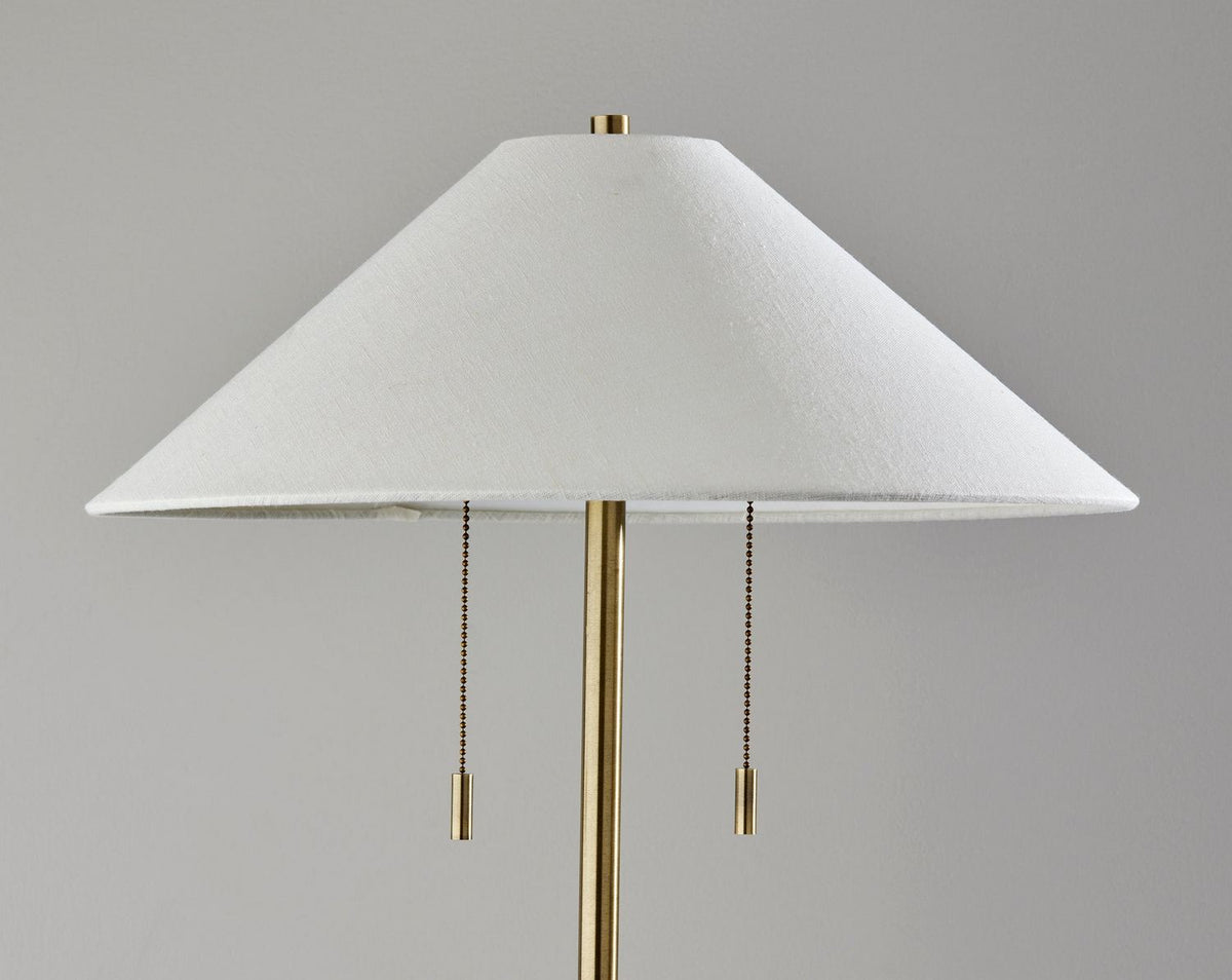 Adesso Home - 9401-21 - Two Light Floor Lamp - Claremont - Antique Brass