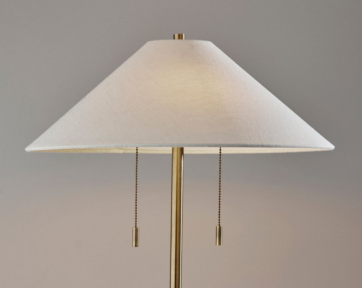 Adesso Home - 9401-21 - Two Light Floor Lamp - Claremont - Antique Brass