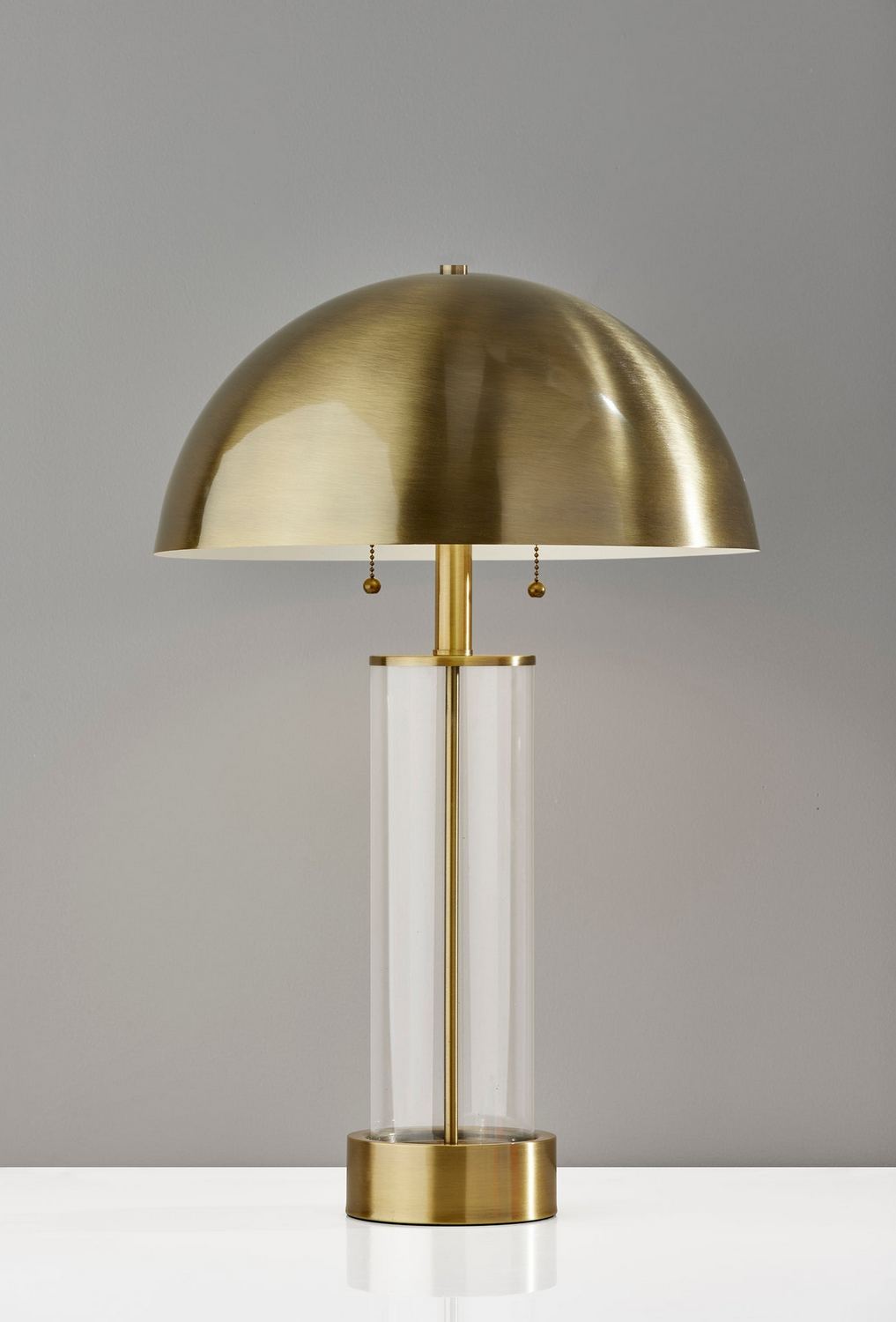 Adesso Home - 3054-21 - Two Light Table Lamp - Troy - Antique Brass & Clear Glass