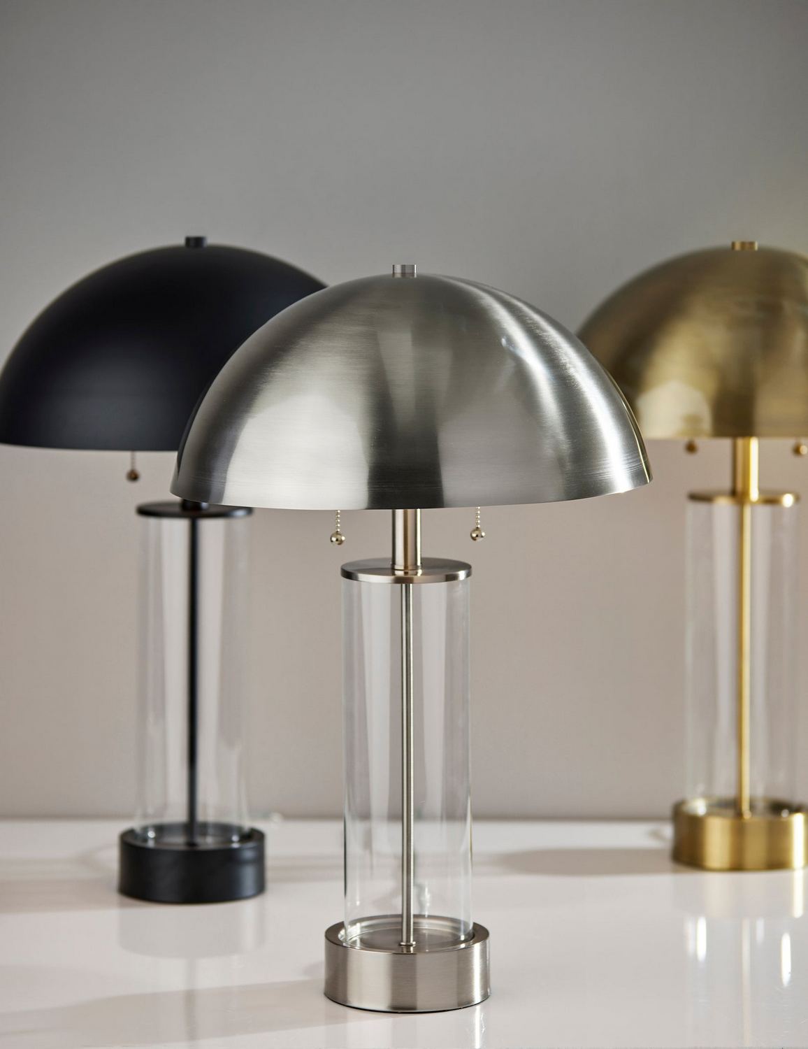 Adesso Home - 3054-21 - Two Light Table Lamp - Troy - Antique Brass & Clear Glass