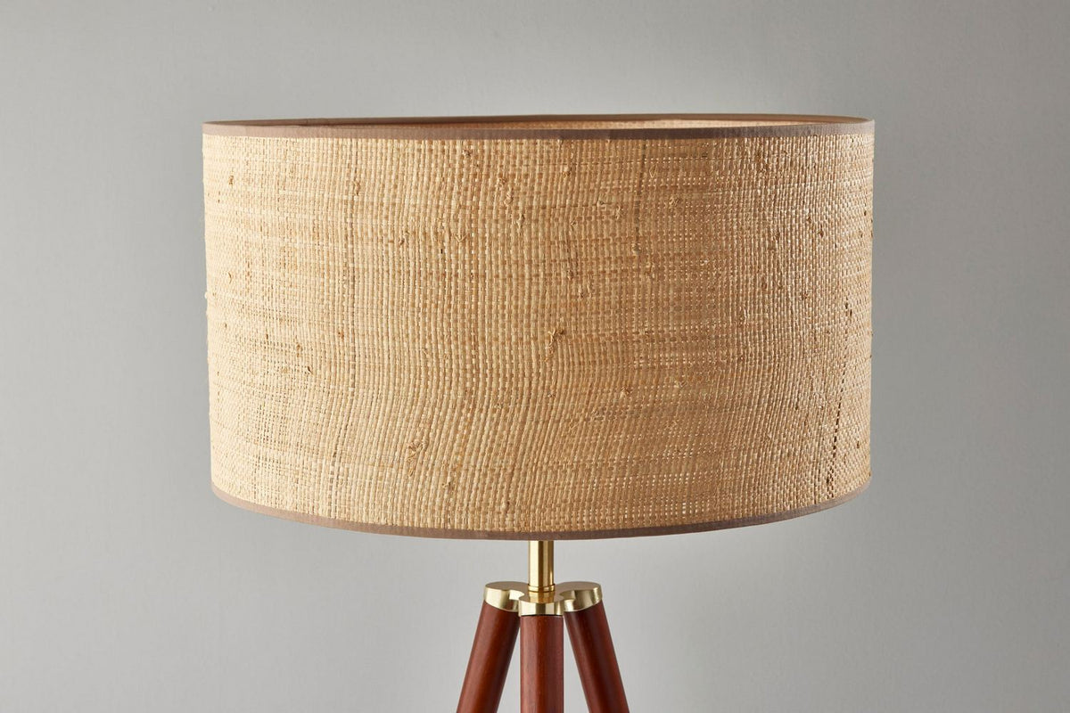 Adesso Home - 3769-15 - Floor Lamp - Jackson - Walnut Wood W. Antique Brass