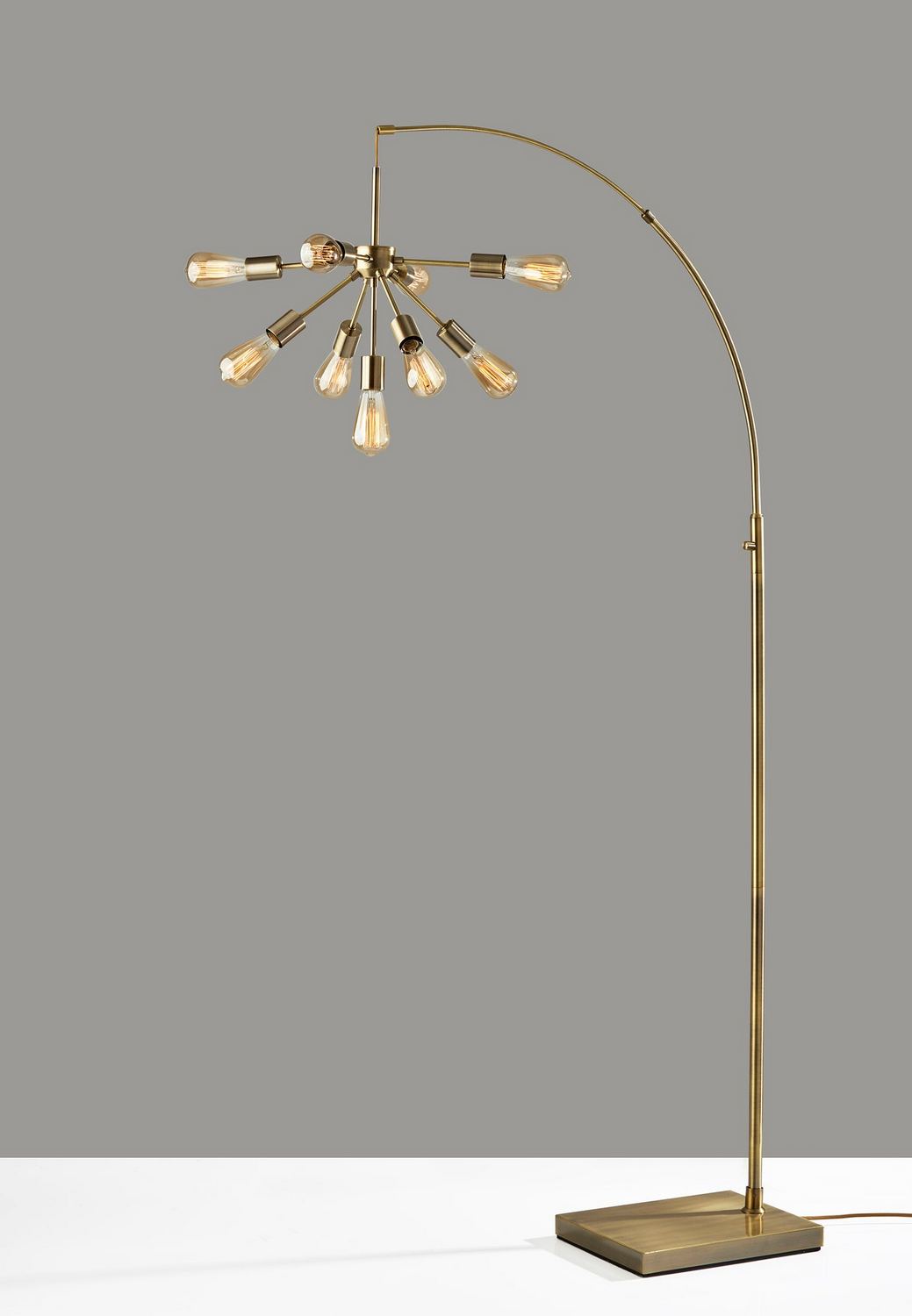 Adesso Home - 3791-21 - Nine Light Floor Lamp - Sputnik - Antique Brass