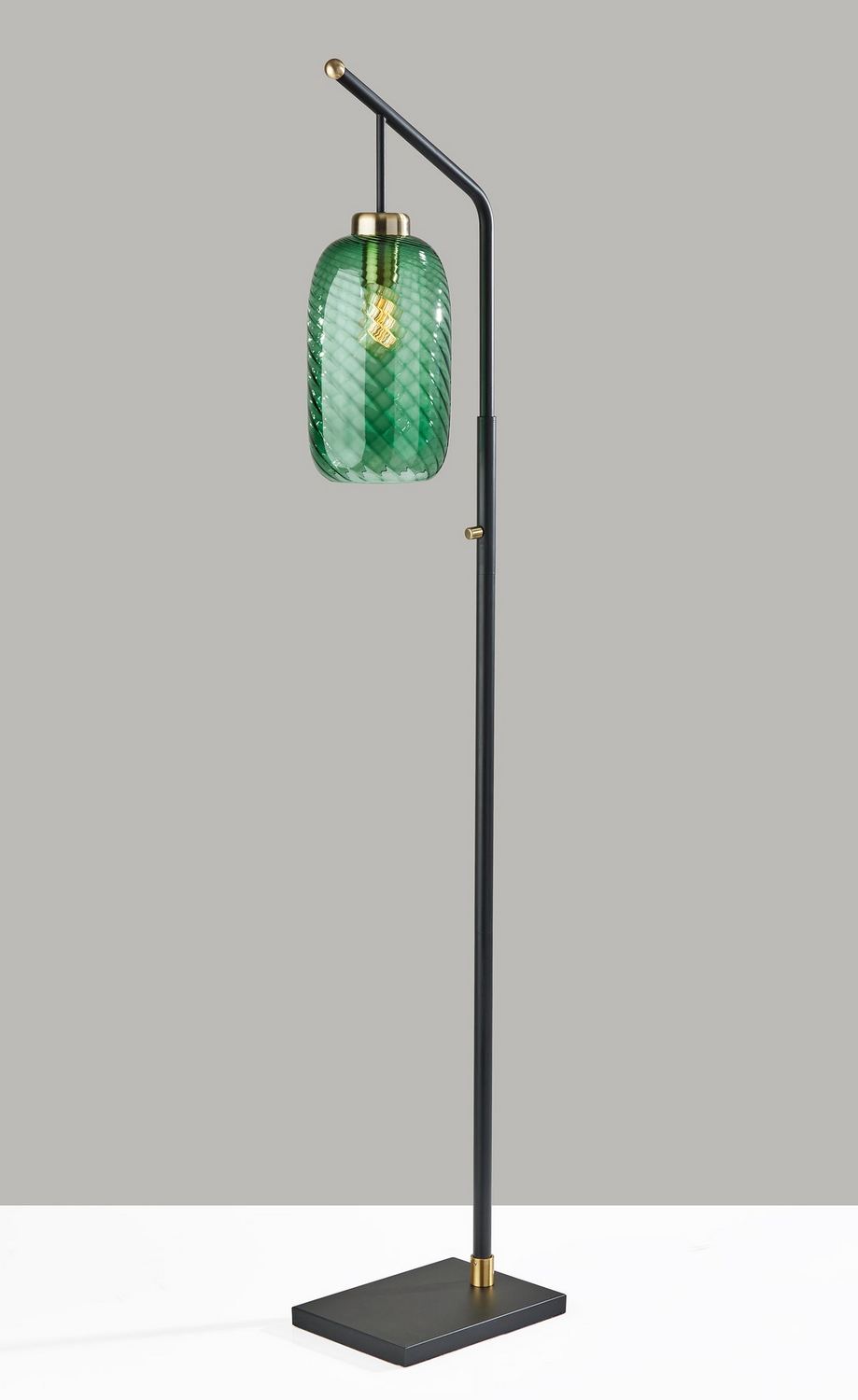 Adesso Home - 3867-01 - Floor Lamp - Derrick - Black W. Antique Brass