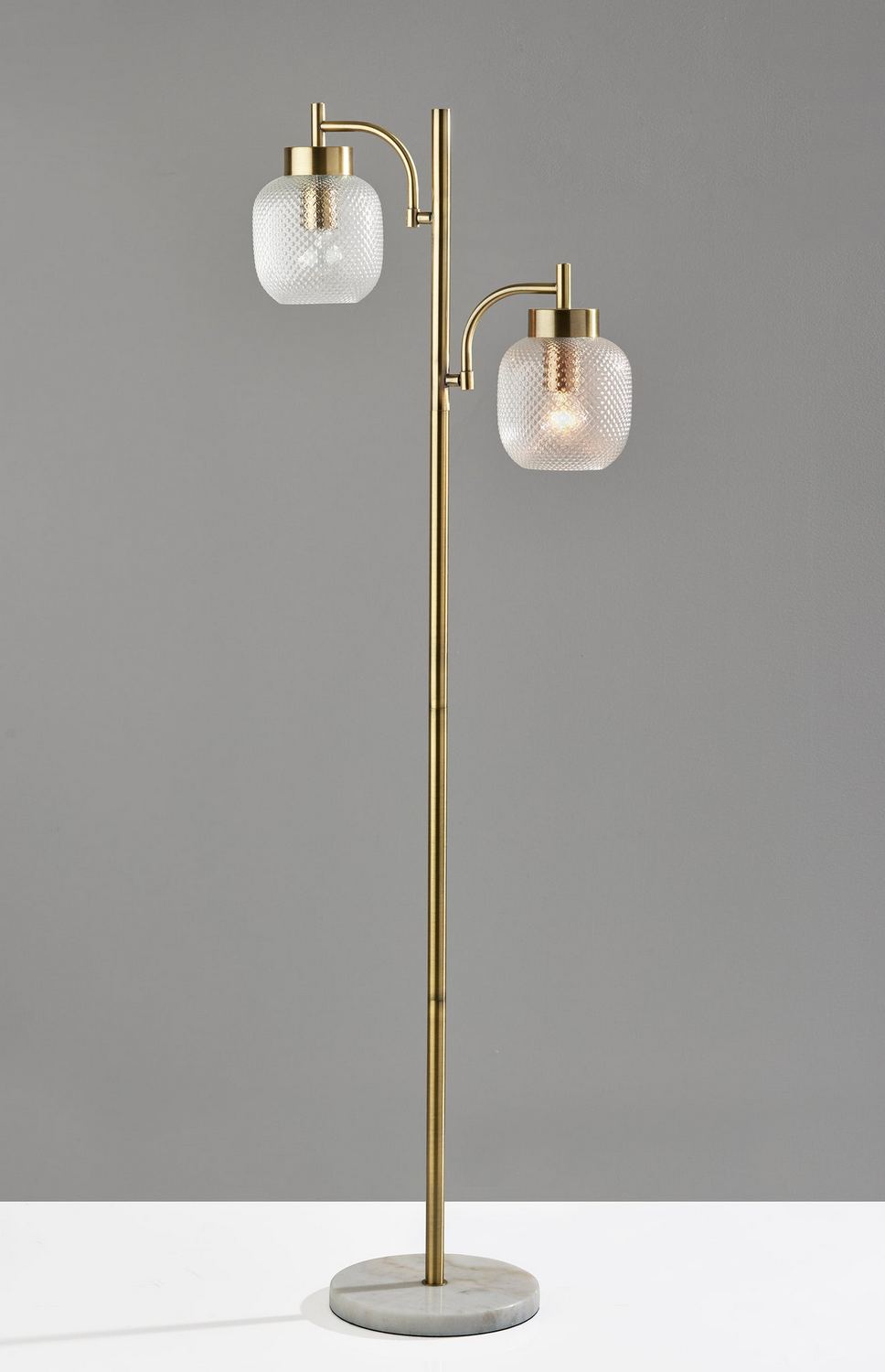 Adesso Home - 3919-21 - Two Light Floor Lamp - Natasha - Antique Brass