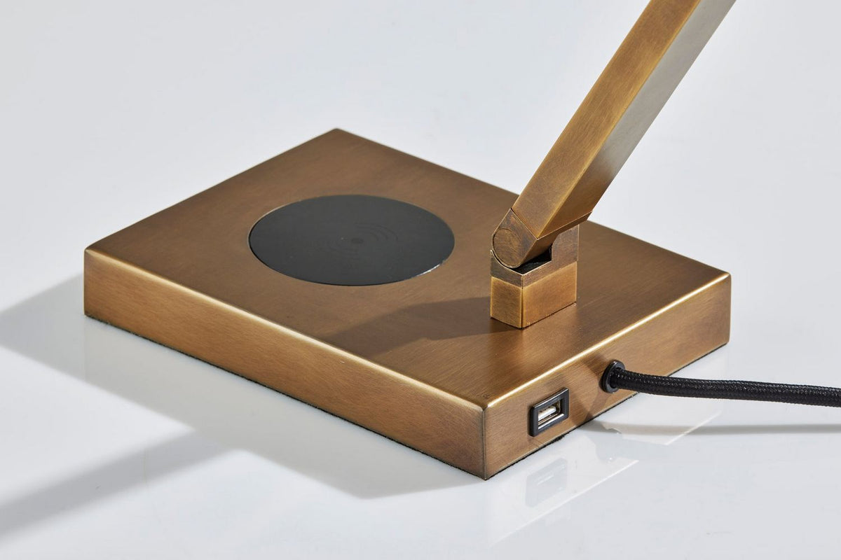 Adesso Home - 10036311LBB - LED Task Lamp - Newman - Lacquered Burnished Brass