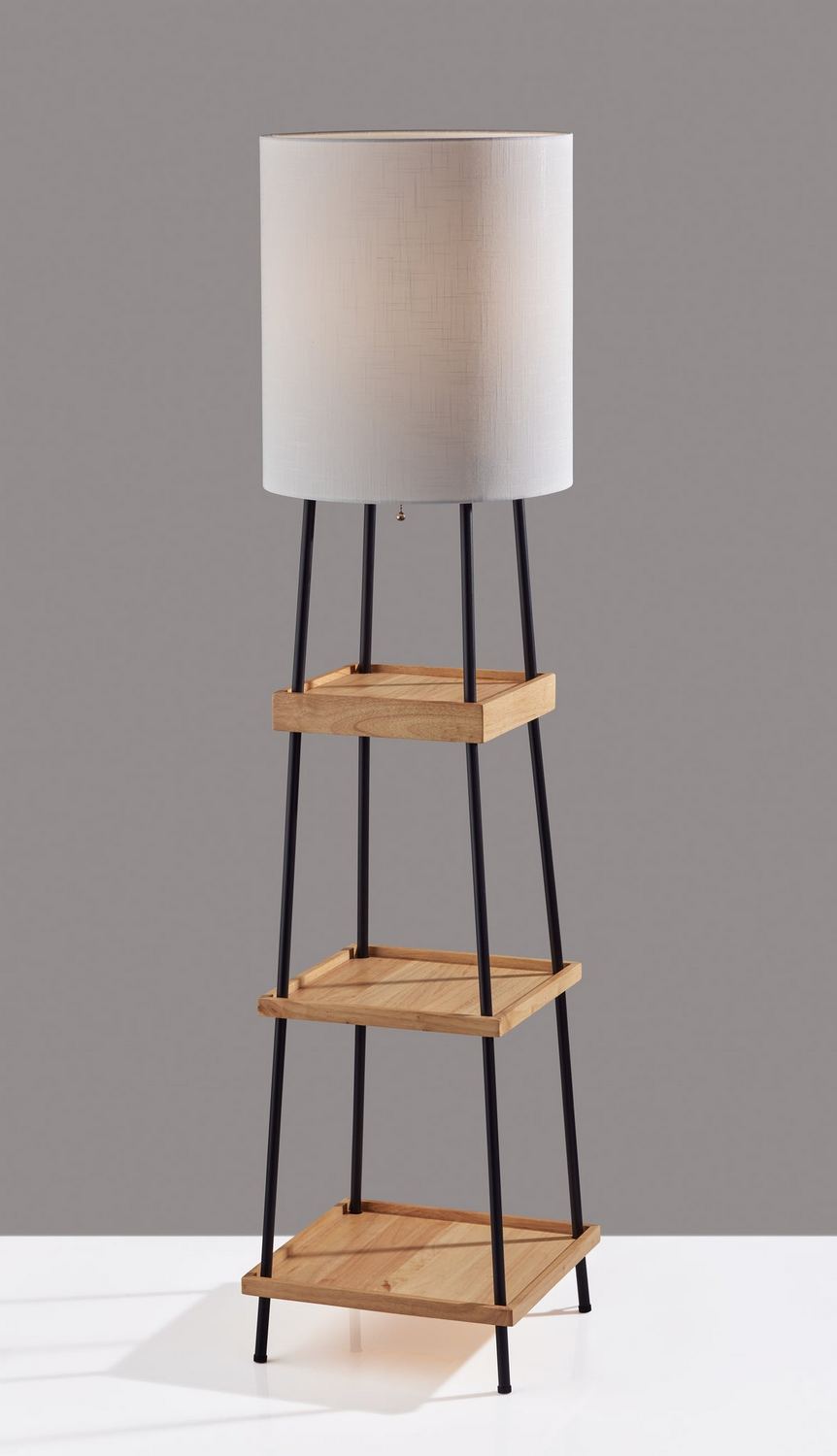 Adesso Home - 3459-12 - Floor Lamp - Henry - Black W/ Natural Wood