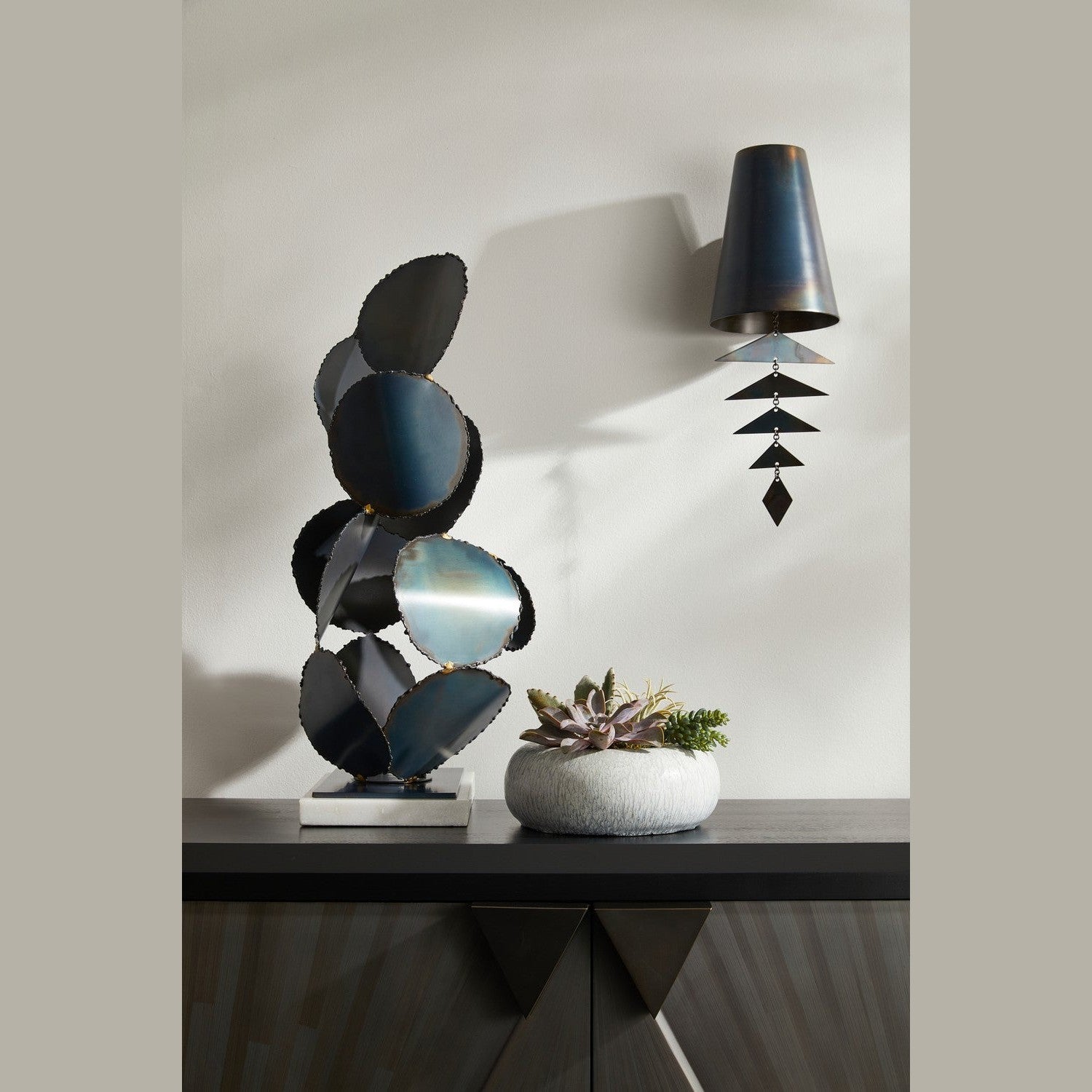 Arteriors - ASI05 - Sculpture - Kensey - Burnt Iron/White